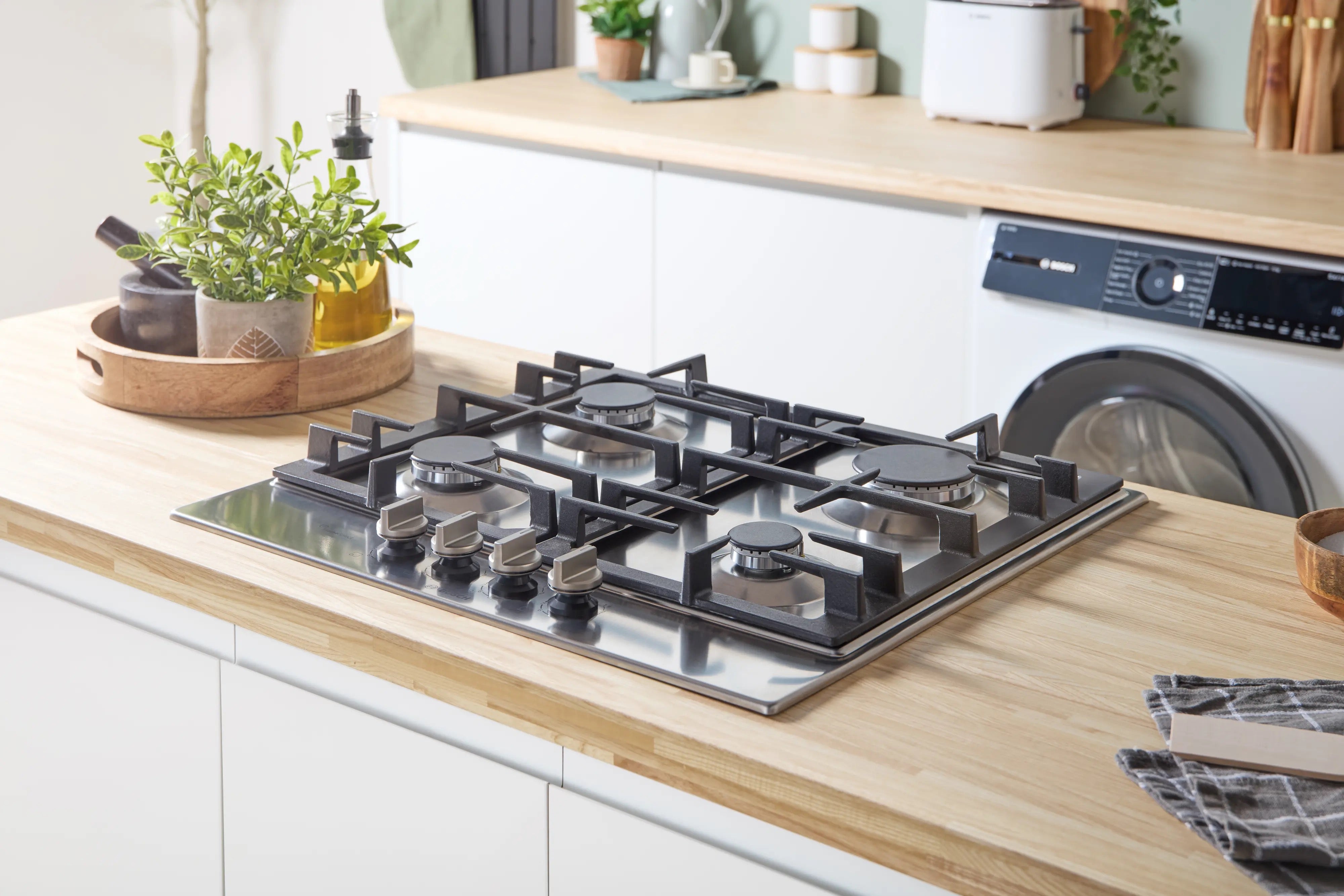 Bosch Series 6 Gas hob 60 cm Stainless steel - PCP6A5I90