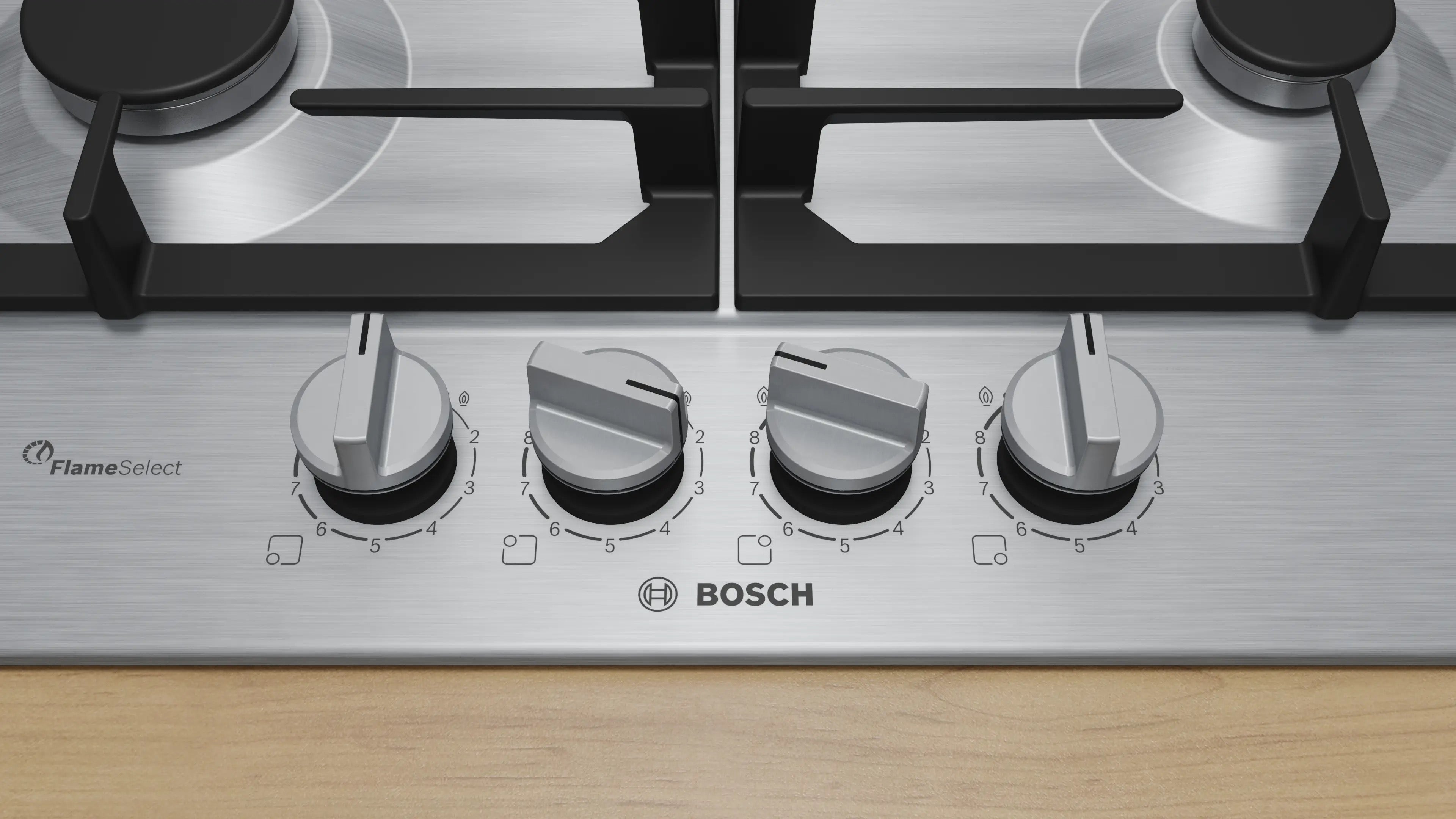 Bosch Series 6 Gas hob 60 cm Stainless steel - PCP6A5I90