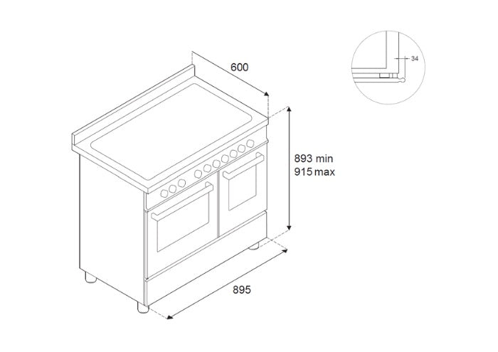 Bertazzoni 90cm Heritage Series 6 Burner Electric Double Oven