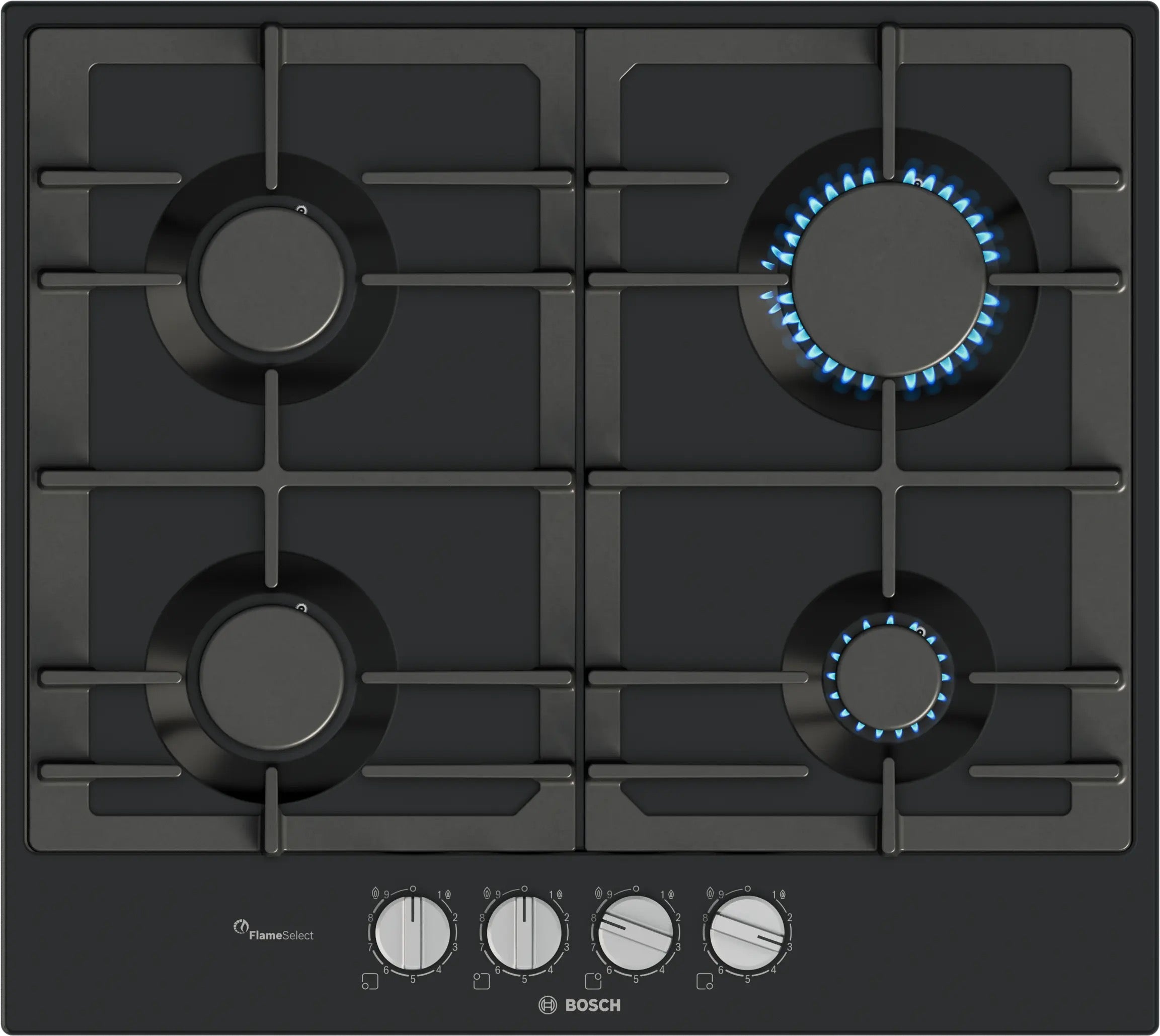 Bosch Series 6 Gas hob 60 cm Enamel, Black - PCP6A6I90