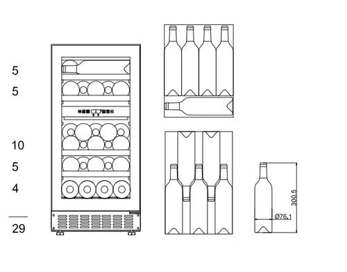 MQuvee Under-Counter Wine Fridge - WineCave 700 40D