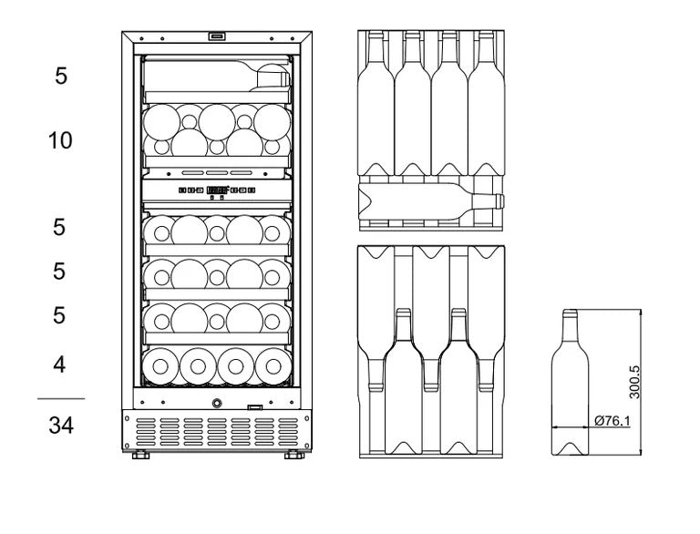 MQuvee Under-Counter Wine Fridge - WineCave 800 40D