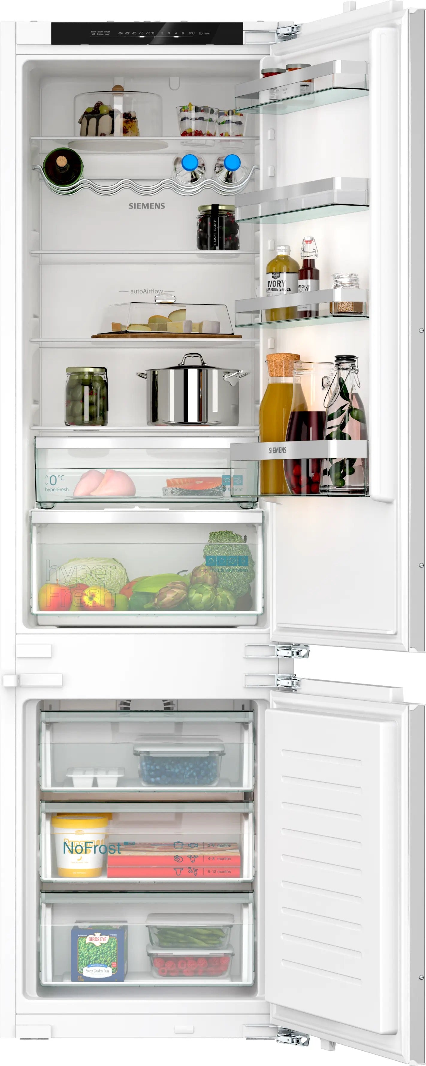 Siemens iQ300 Built-in fridge-freezer with freezer at bottom 193.5 x 55.8 cm flat hinge - KI96NVFD0G