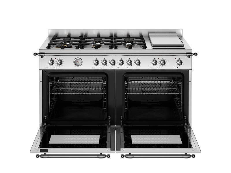 Bertazzoni Heritage Series 120cm 6 Burner + Griddle + Electric Double Oven
