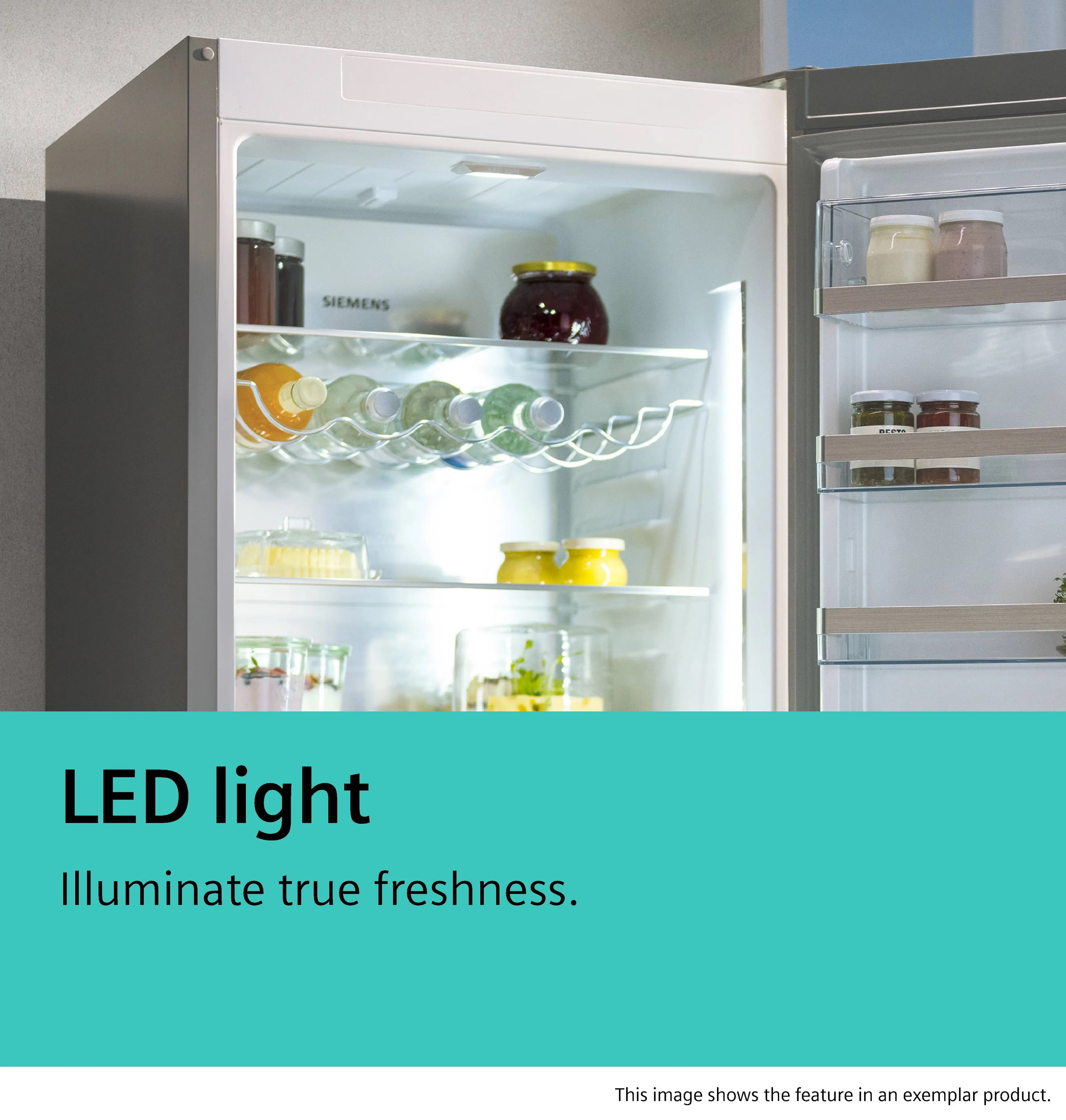 Siemens iQ300 Free-standing fridge-freezer with freezer at bottom 203 x 60 cm Brushed black steel antiFingerprint - KG39NVXBG
