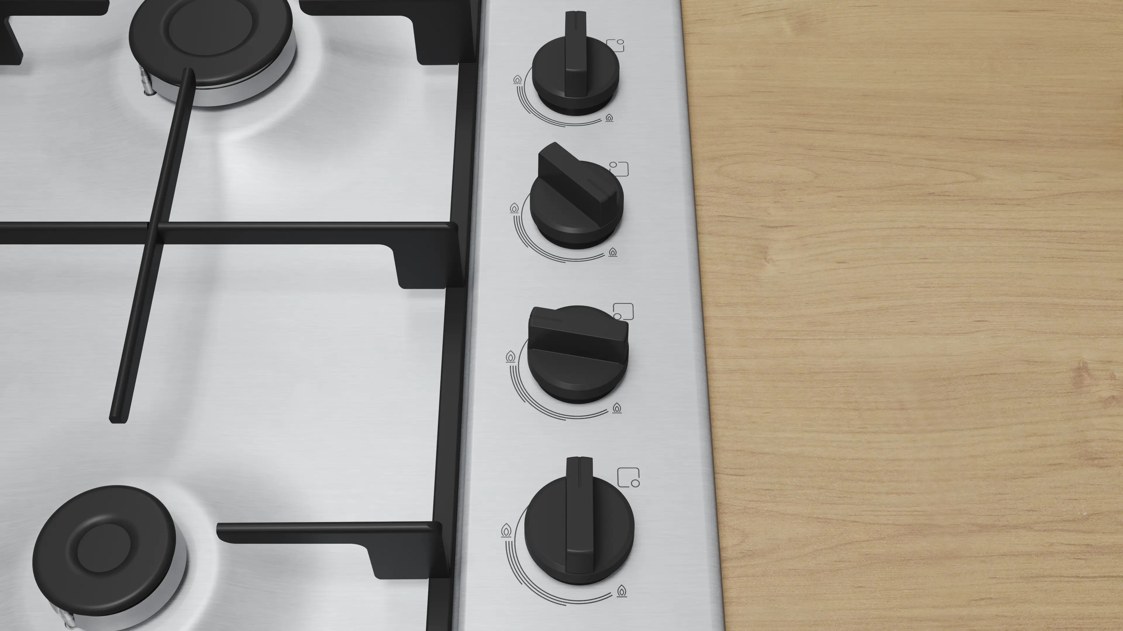 Bosch Series 2 Gas hob 60 cm Stainless steel - PBP6B5K60