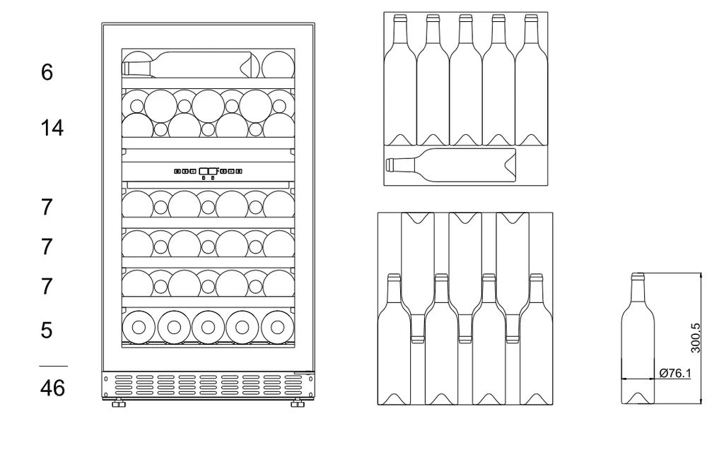 MCquvee Under-Counter Wine Fridge - WineCave 800 50D