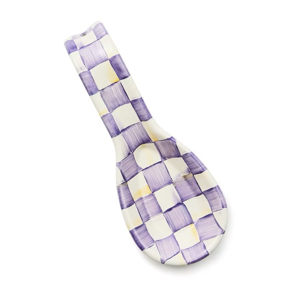 Mackenzie-Childs Violet Check Spoon Rest
