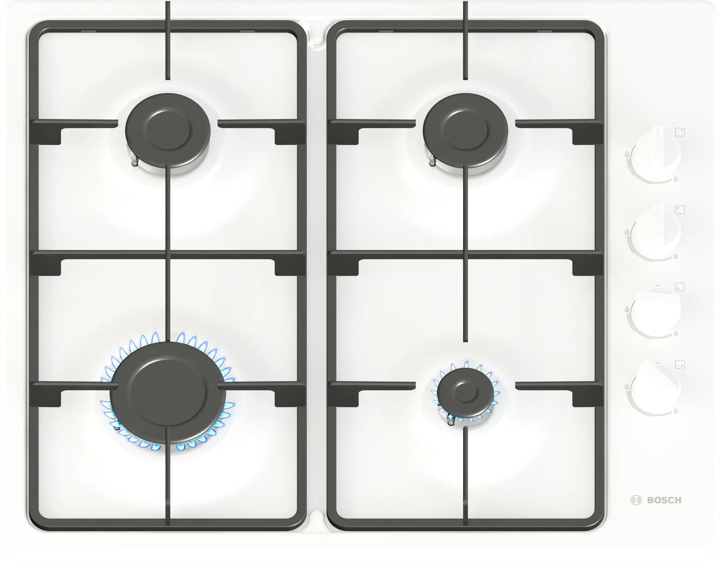 Bosch Series 2 Gas hob 60 cm Enamel, White - PBP6B2K60