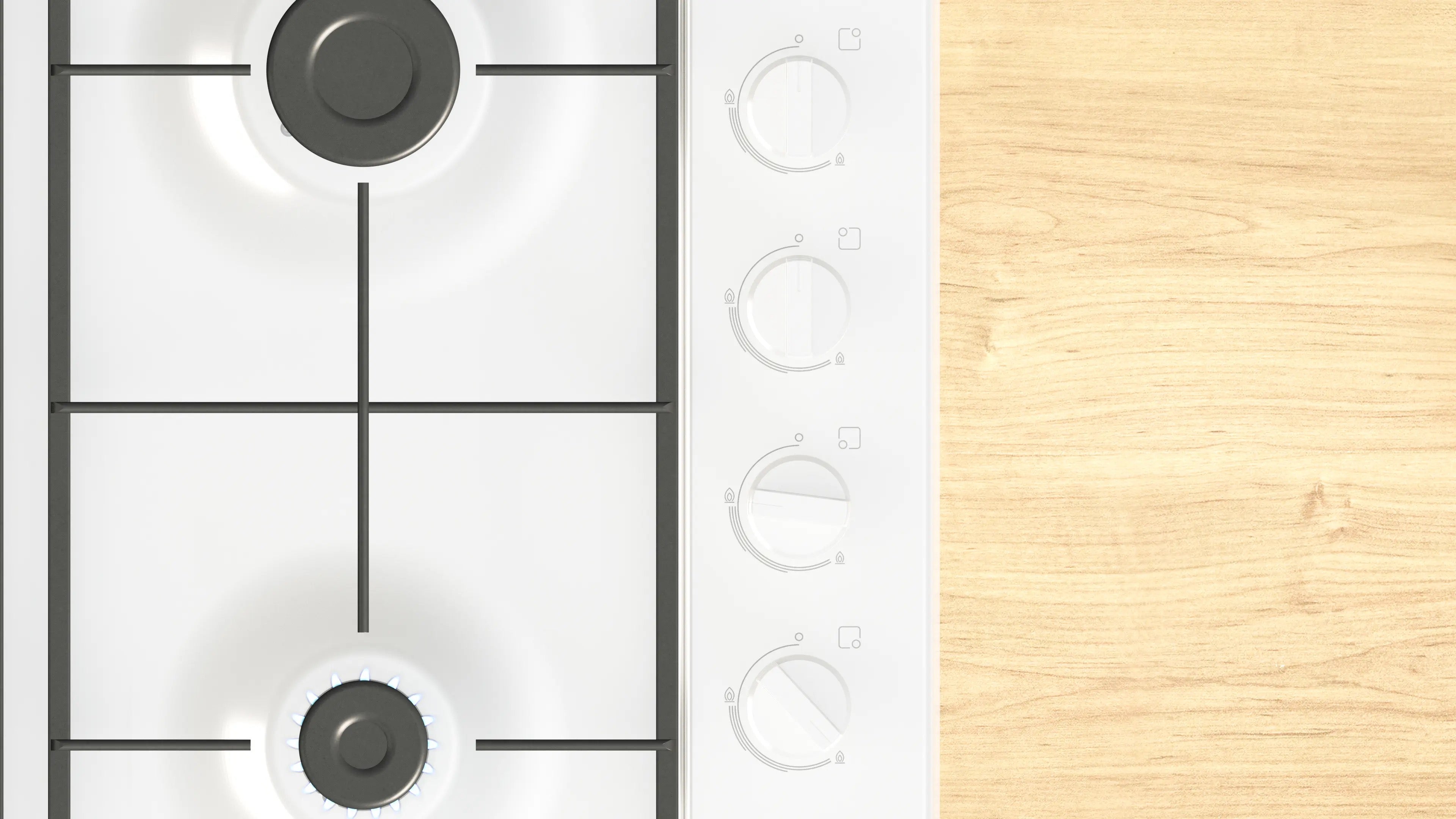 Bosch Series 2 Gas hob 60 cm Enamel, White - PBP6B2K60