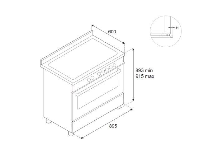 Bertazzoni Heritage Series 90 cm 6-Burner, Electric Oven