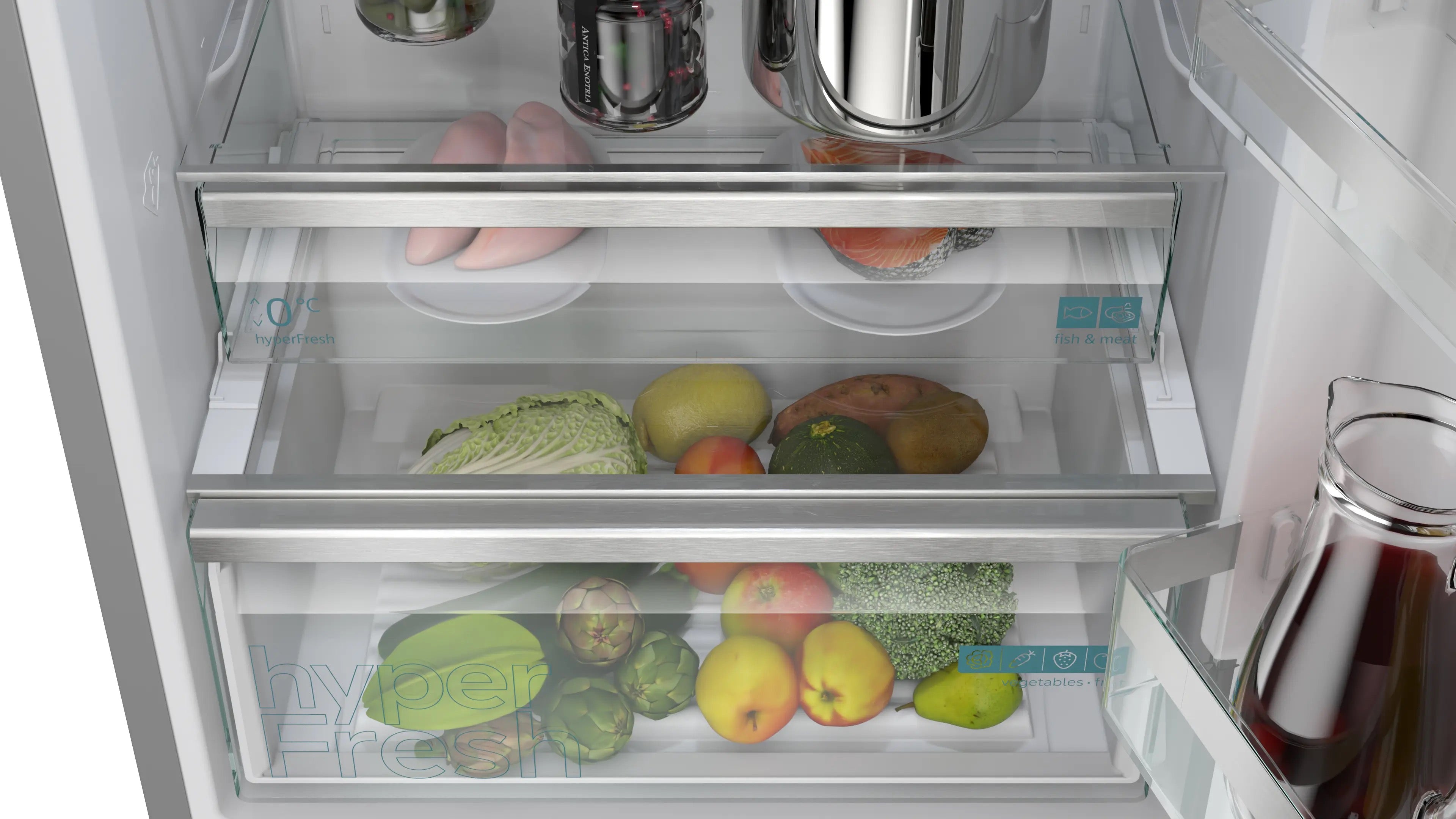 Siemens iQ300 Free-standing fridge-freezer with freezer at bottom 203 x 70 cm Stainless steel - KG49NVIBG