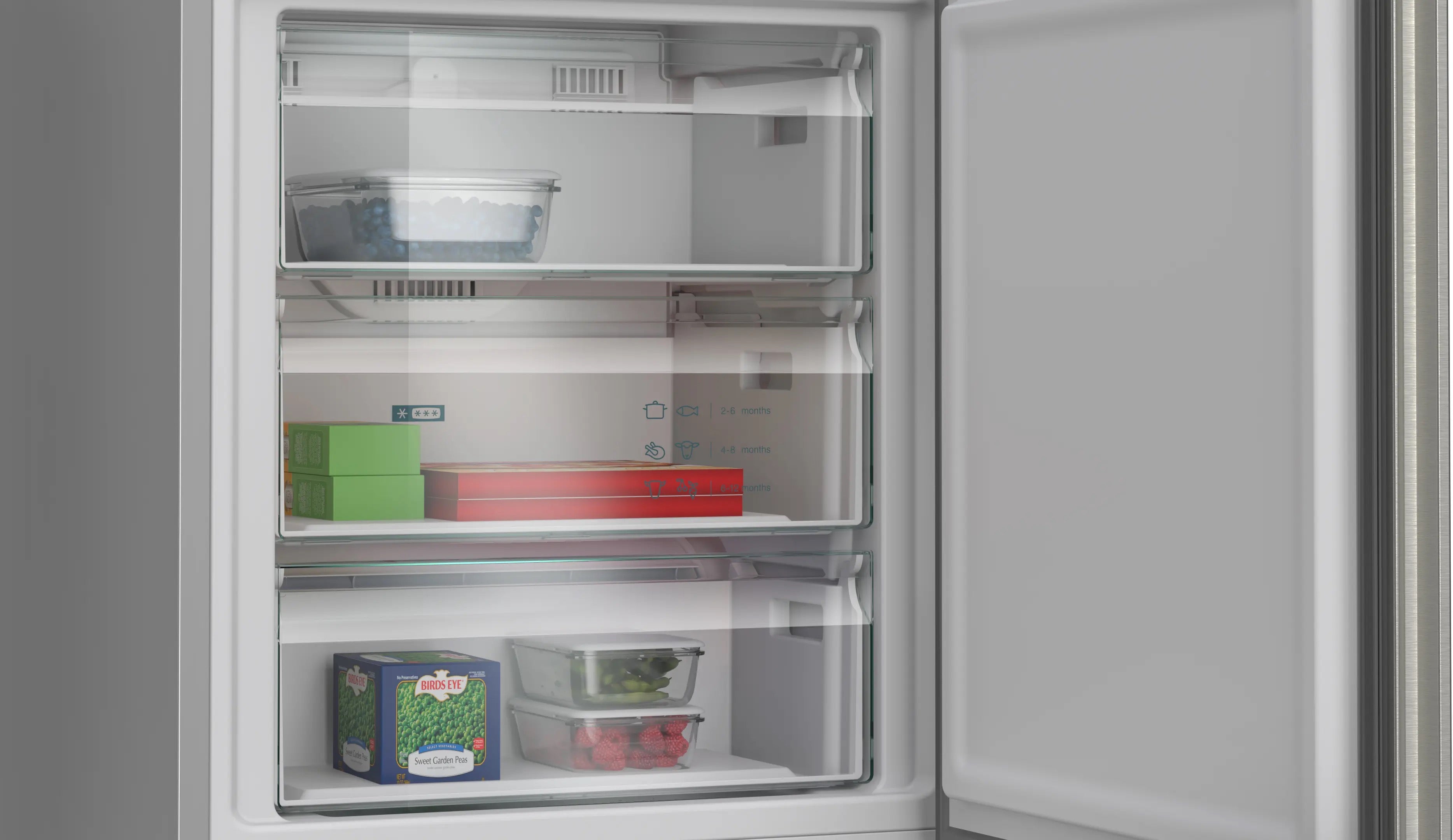 Siemens iQ300 Free-standing fridge-freezer with freezer at bottom 203 x 70 cm Stainless steel - KG49NVIBG