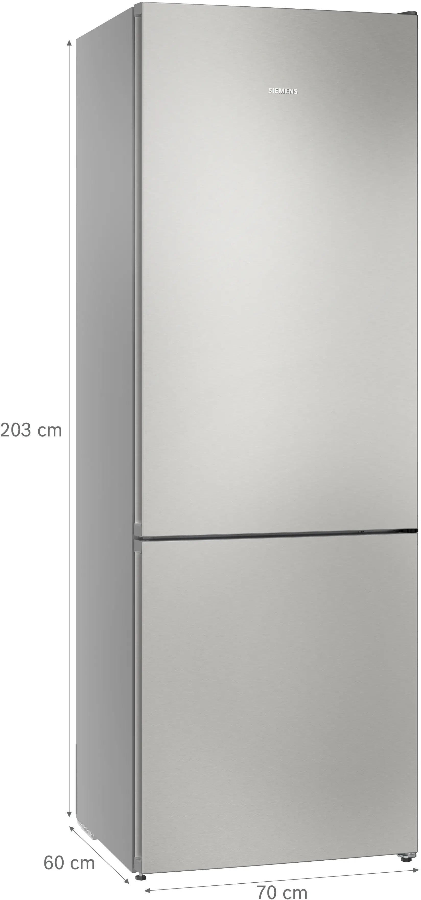 Siemens iQ300 Free-standing fridge-freezer with freezer at bottom 203 x 70 cm Stainless steel - KG49NVIBG