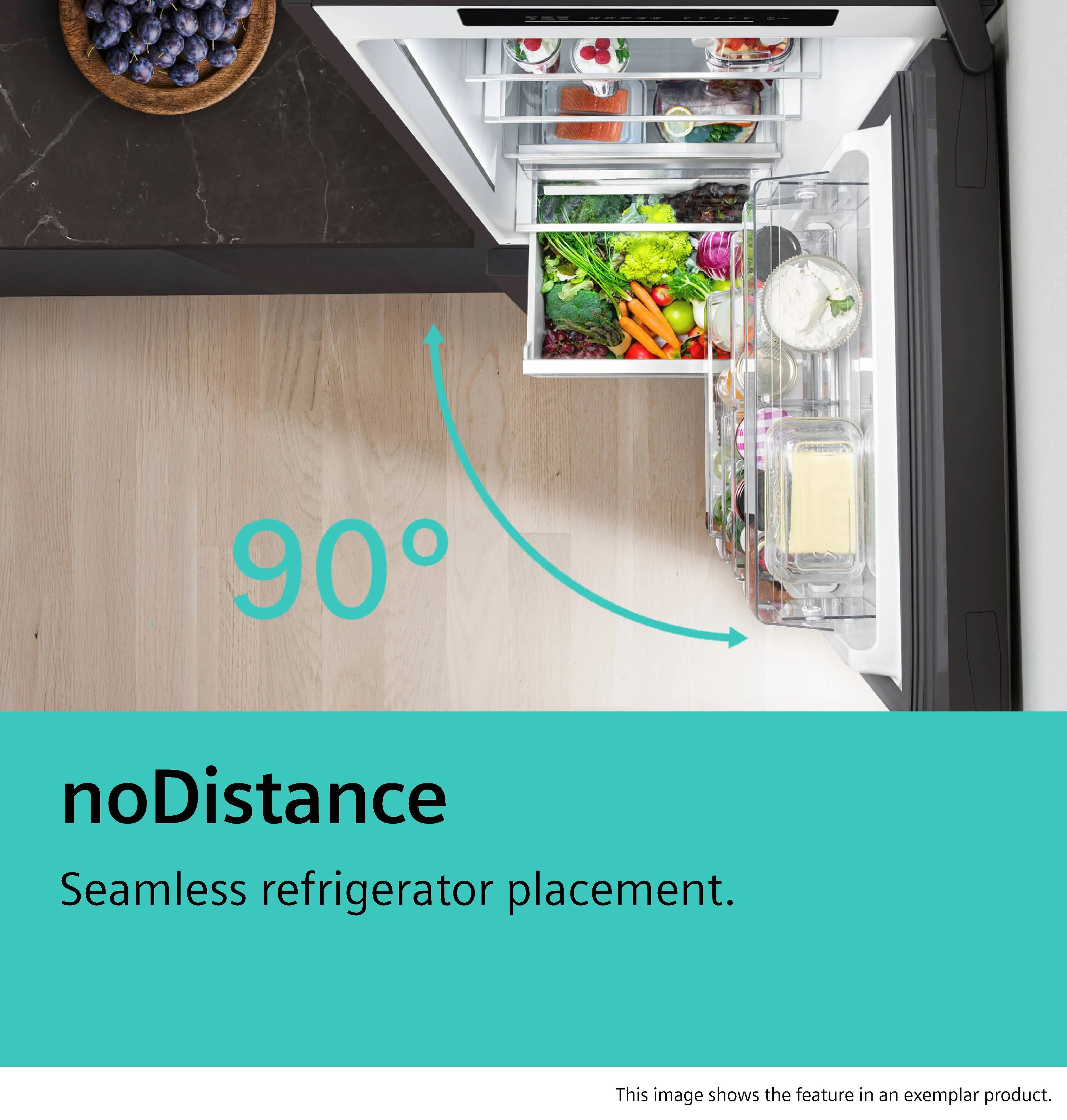 Siemens iQ300 Free-standing fridge-freezer with freezer at bottom 203 x 60 cm Brushed black steel antiFingerprint - KG39NVXBG