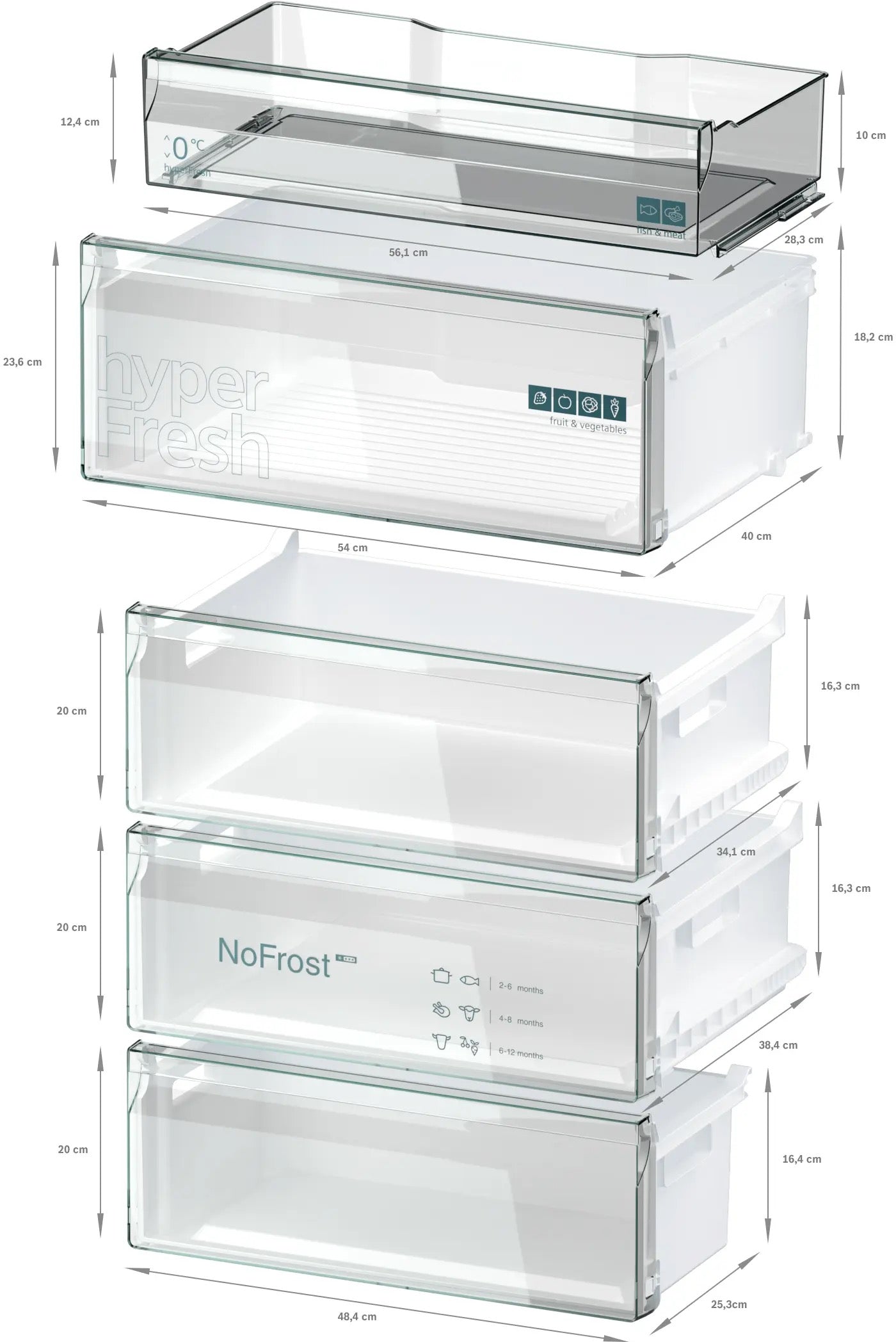 Siemens iQ300 Free-standing fridge-freezer with freezer at bottom 203 x 70 cm Stainless steel - KG49NVIBG