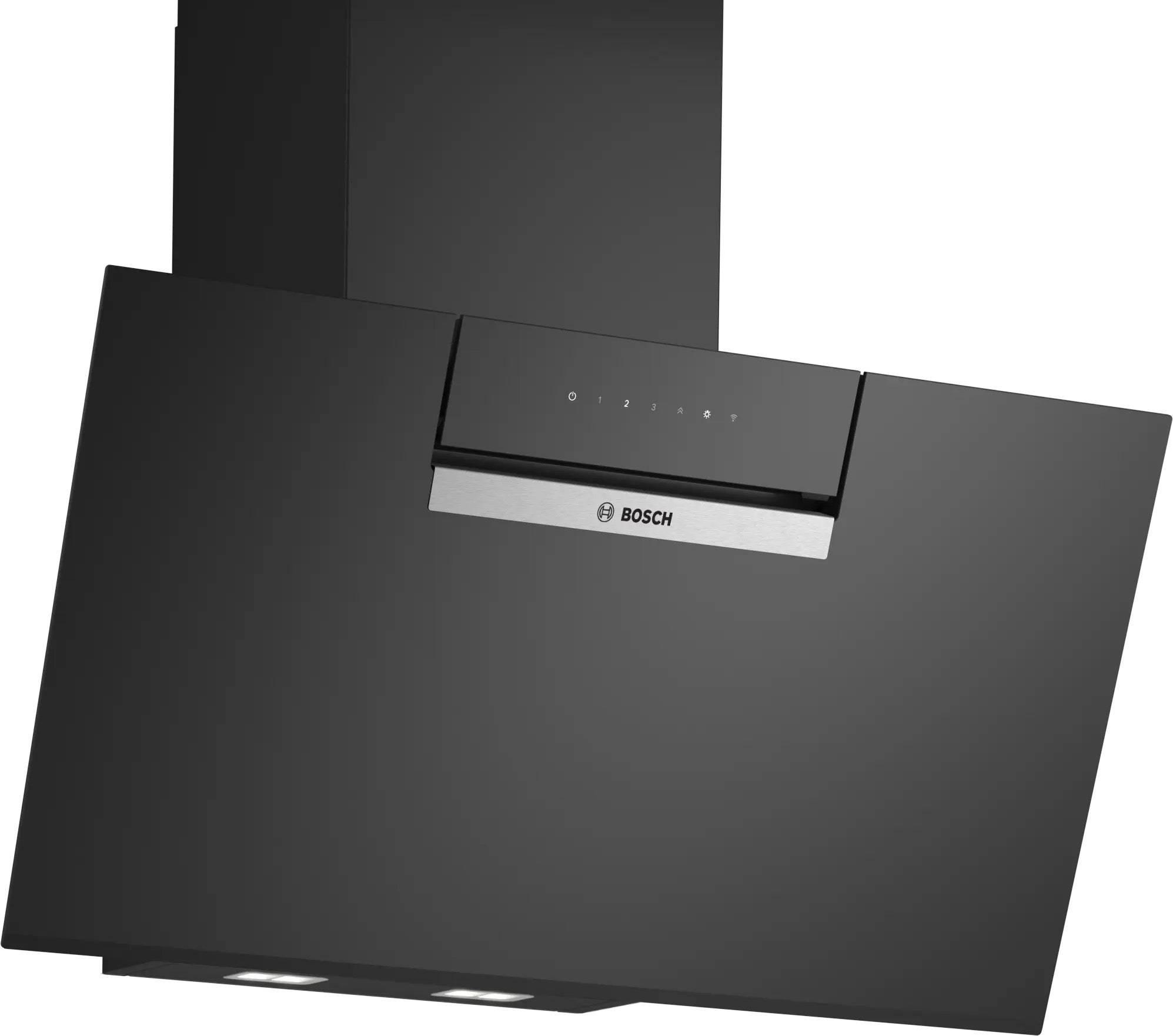 Bosch Series 4 Wall-mounted cooker hood 80 cm clear glass black printed, Black - DWK87FN60B
