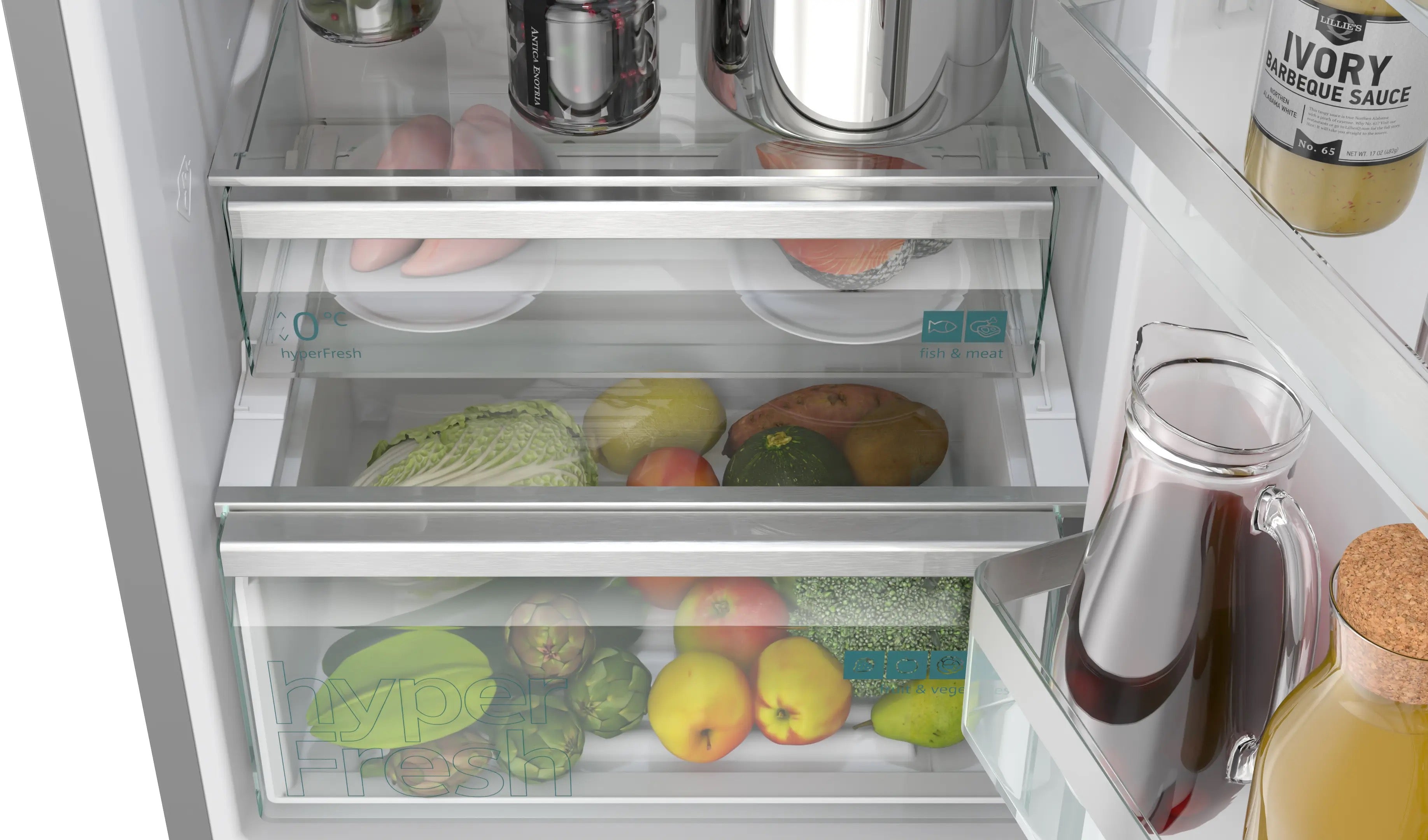 Siemens iQ300 Free-standing fridge-freezer with freezer at bottom 203 x 60 cm Stainless steel - KG39NVIBG