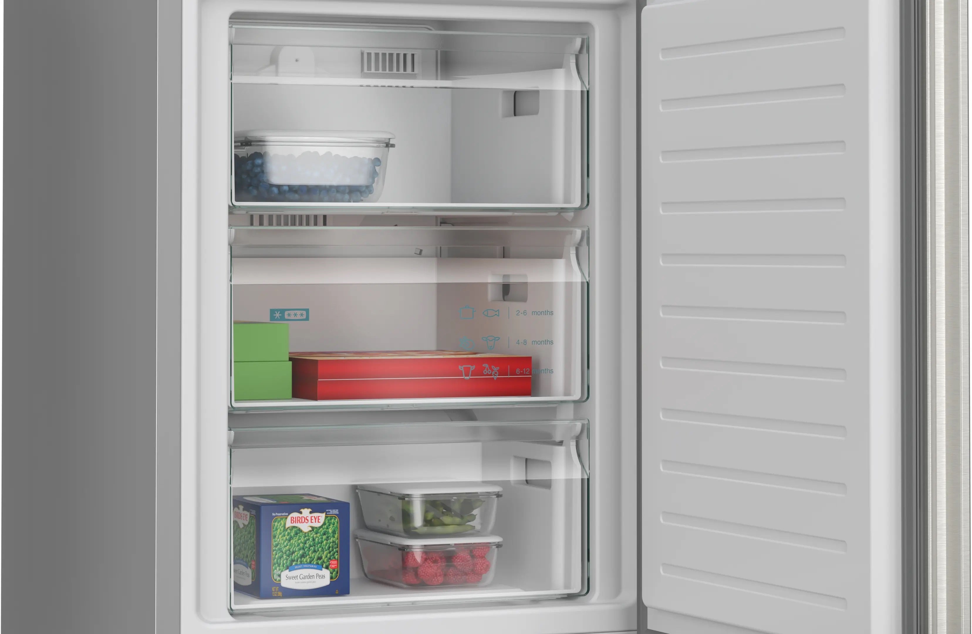 Siemens iQ300 Free-standing fridge-freezer with freezer at bottom 203 x 60 cm Stainless steel - KG39NVIBG