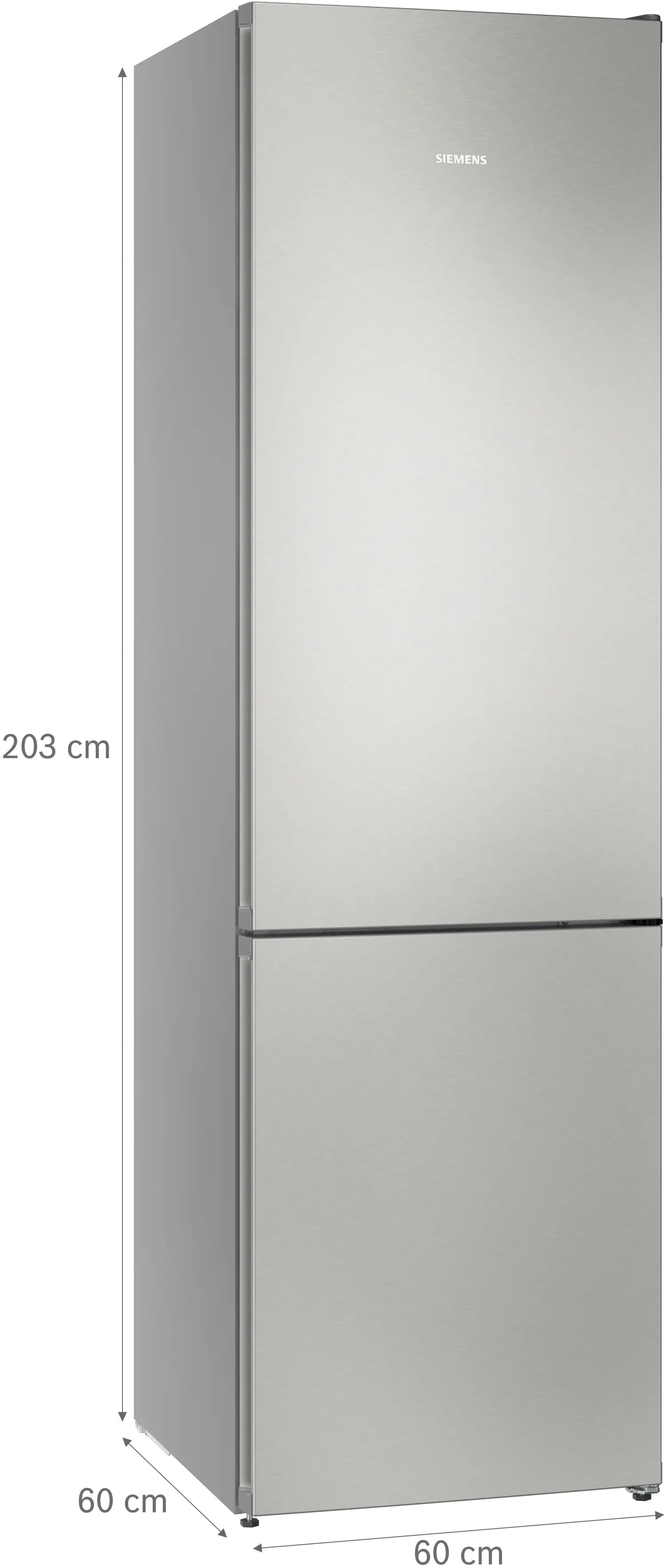 Siemens iQ300 Free-standing fridge-freezer with freezer at bottom 203 x 60 cm Stainless steel - KG39NVIBG