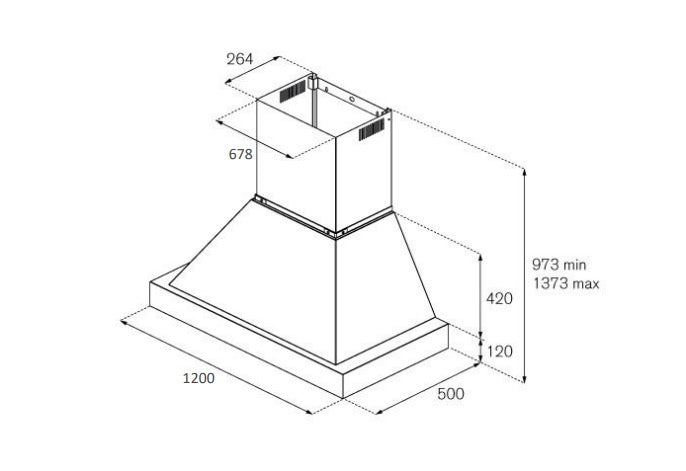 Bertazzoni Heritage Series 120 cm Wall Mount, 1 motor