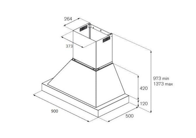 Bertazzoni Heritage Series 90 cm wall Mount, 1 motor