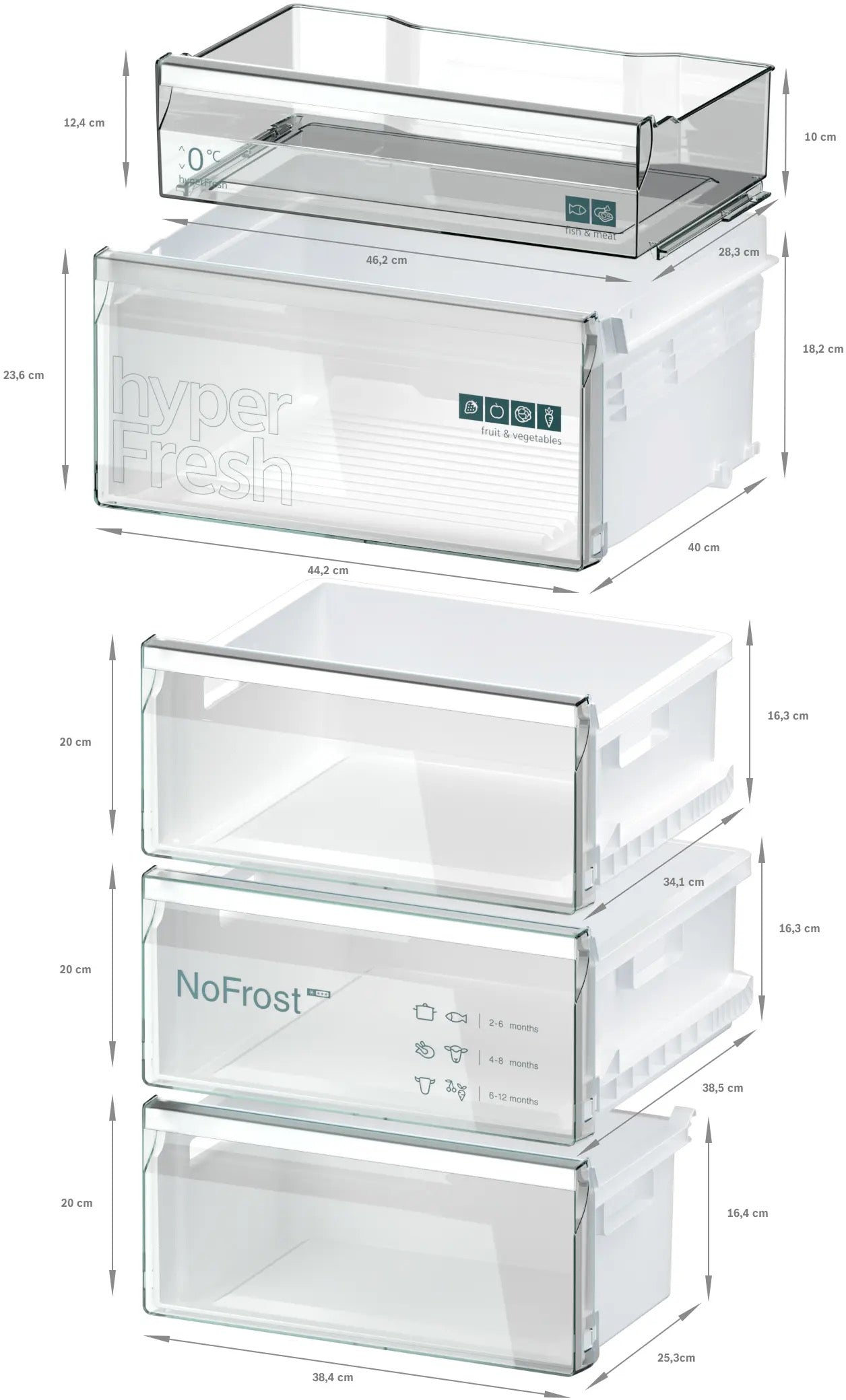 Siemens iQ300 Free-standing fridge-freezer with freezer at bottom 203 x 60 cm Brushed black steel antiFingerprint - KG39NVXBG