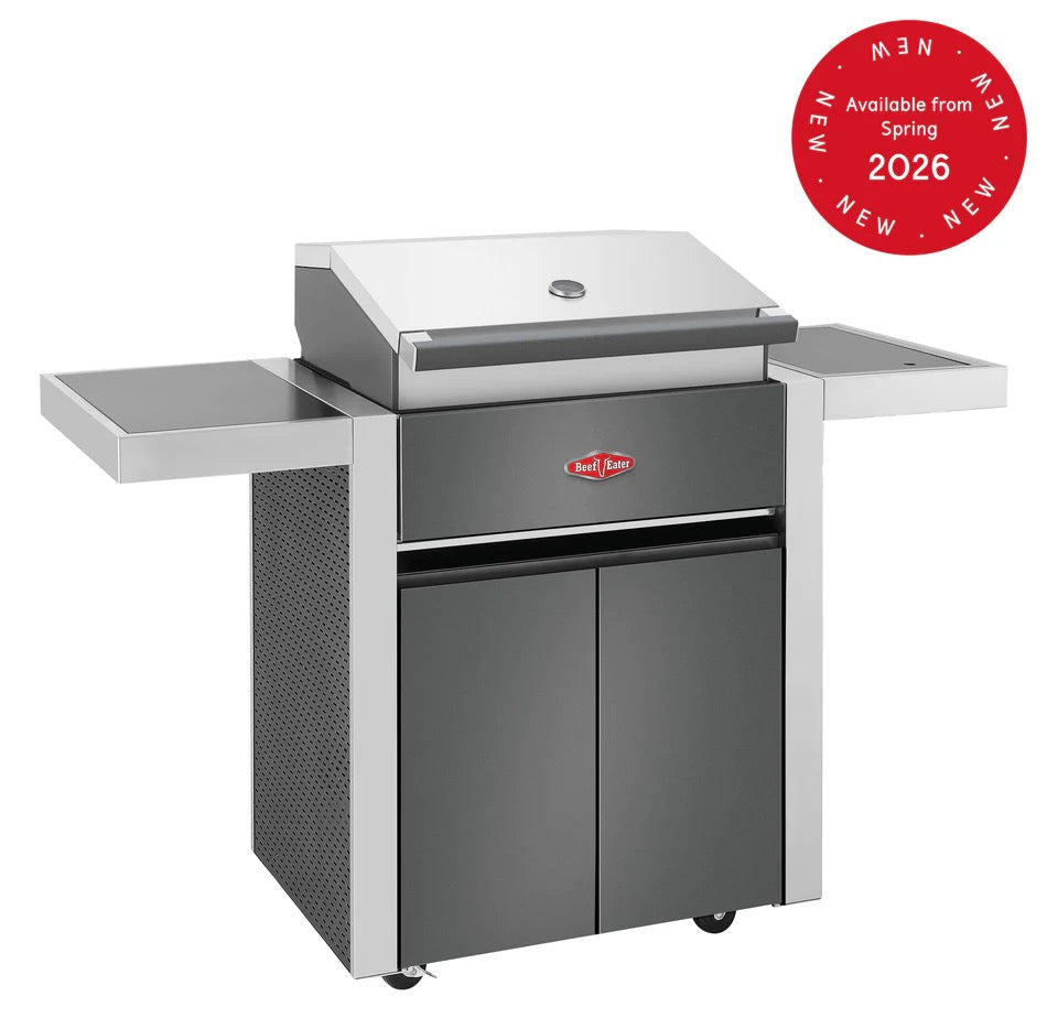 BeefEater 1700 Series - 3 Burner BBQ & Side Burner Trolley