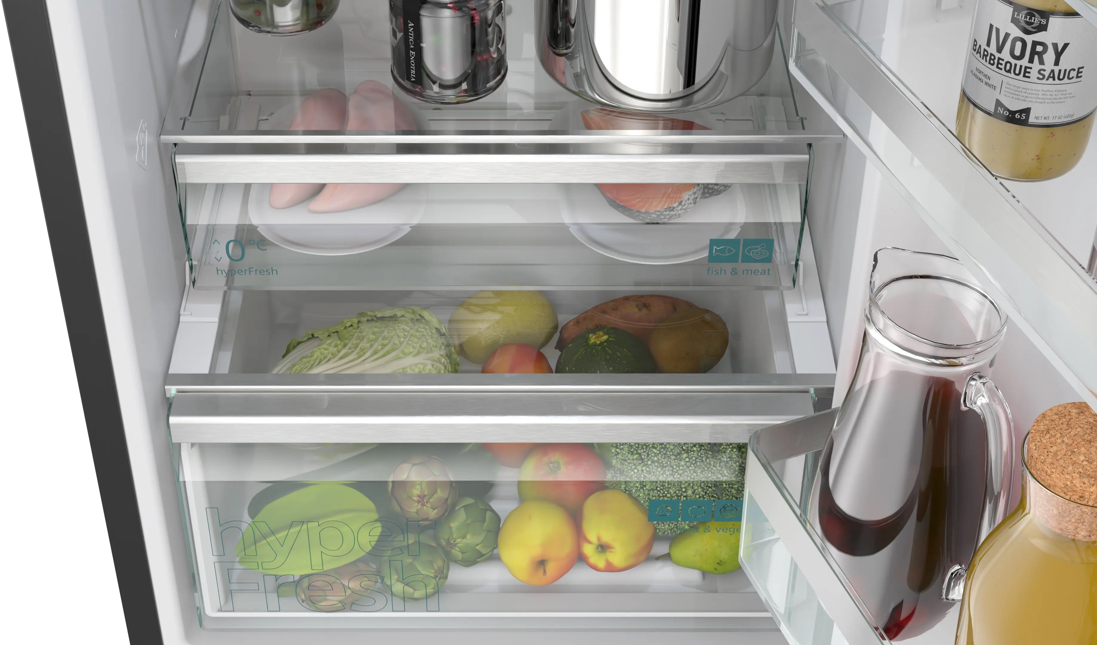 Siemens iQ300 Free-standing fridge-freezer with freezer at bottom 203 x 60 cm Brushed black steel antiFingerprint - KG39NVXBG