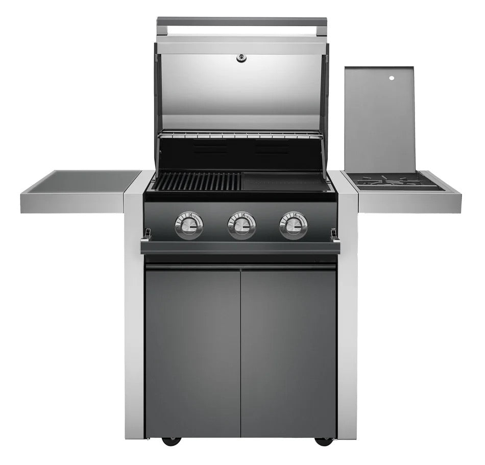 BeefEater 1700 Series - 3 Burner BBQ & Side Burner Trolley