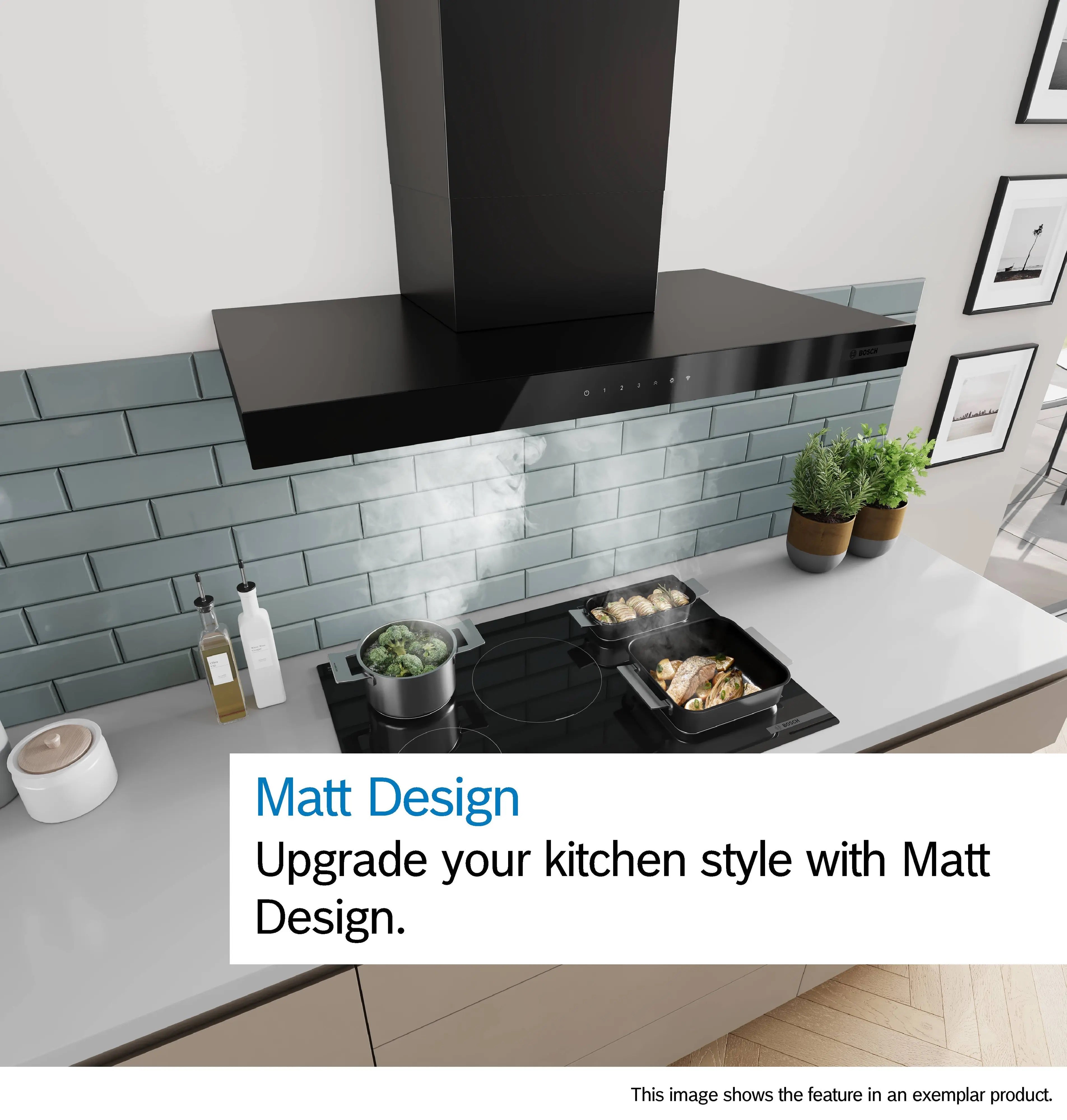 Bosch Series 6 Wall-mounted cooker hood 90 cm Matt black - DWB97DN60B