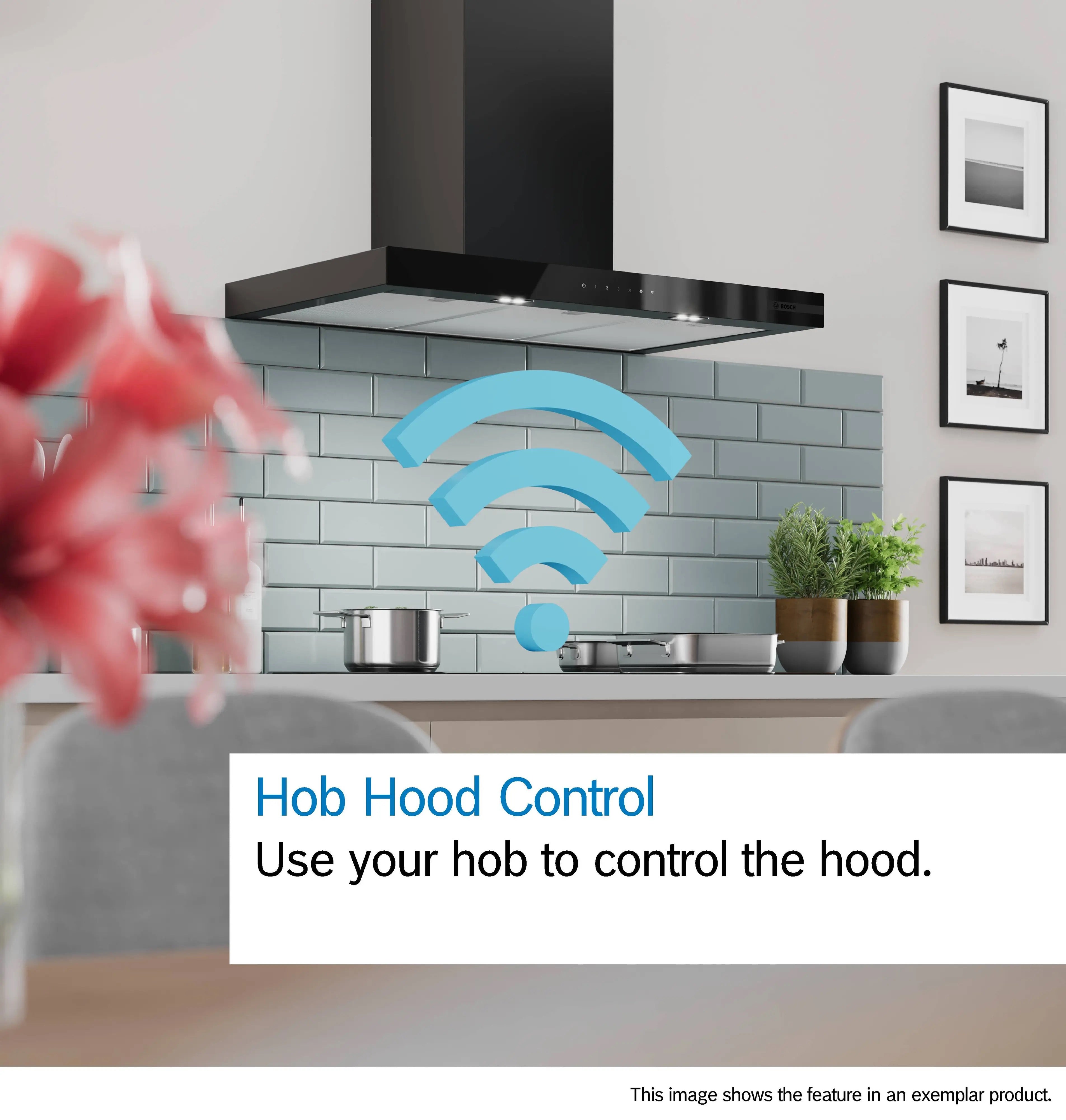 Bosch Series 6 Wall-mounted cooker hood 90 cm Matt black - DWB97DN60B