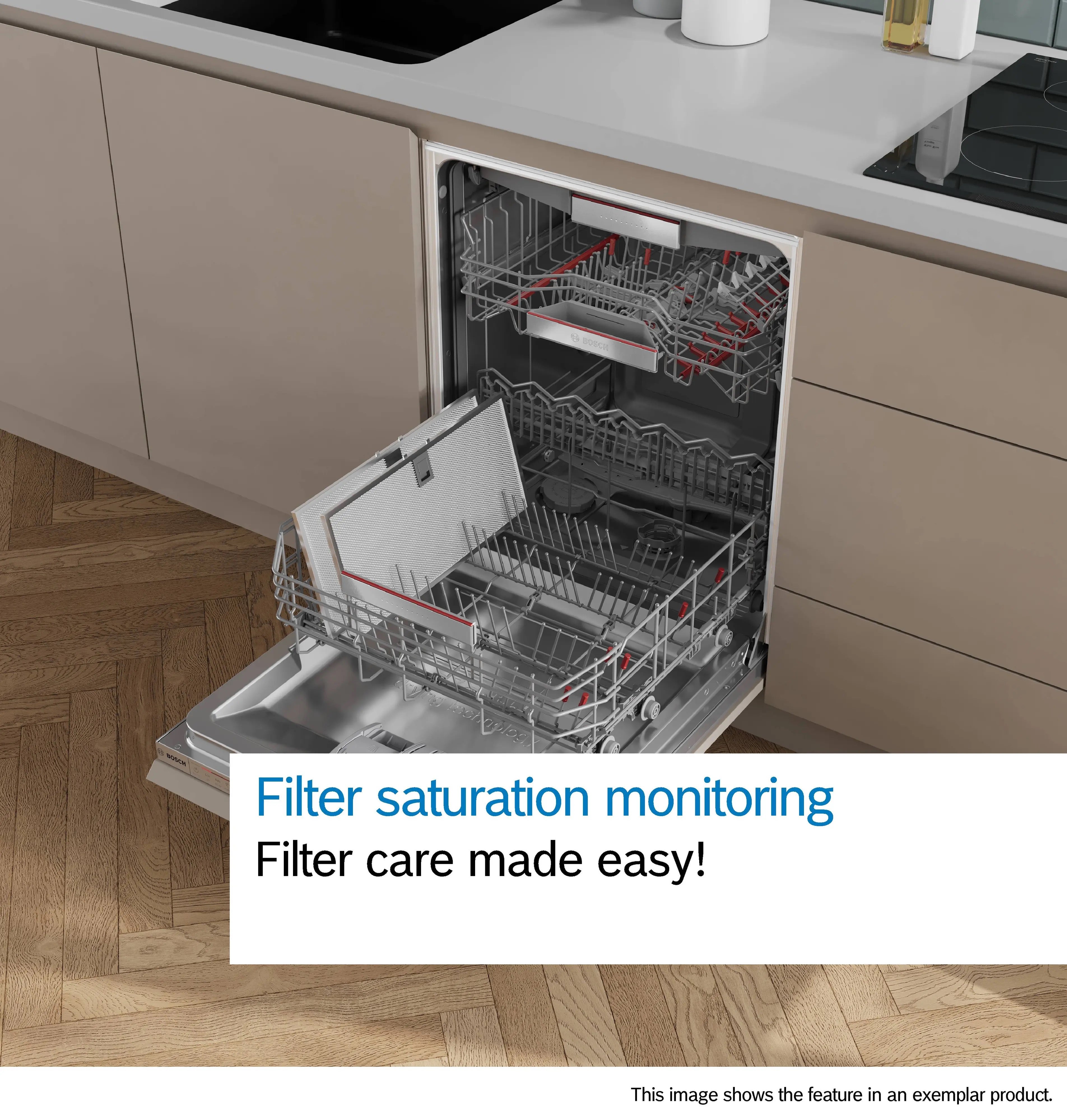 Bosch Series 6 Integrated Design Hood 60 cm clear glass black printed, Matt black - DBB67DP60B