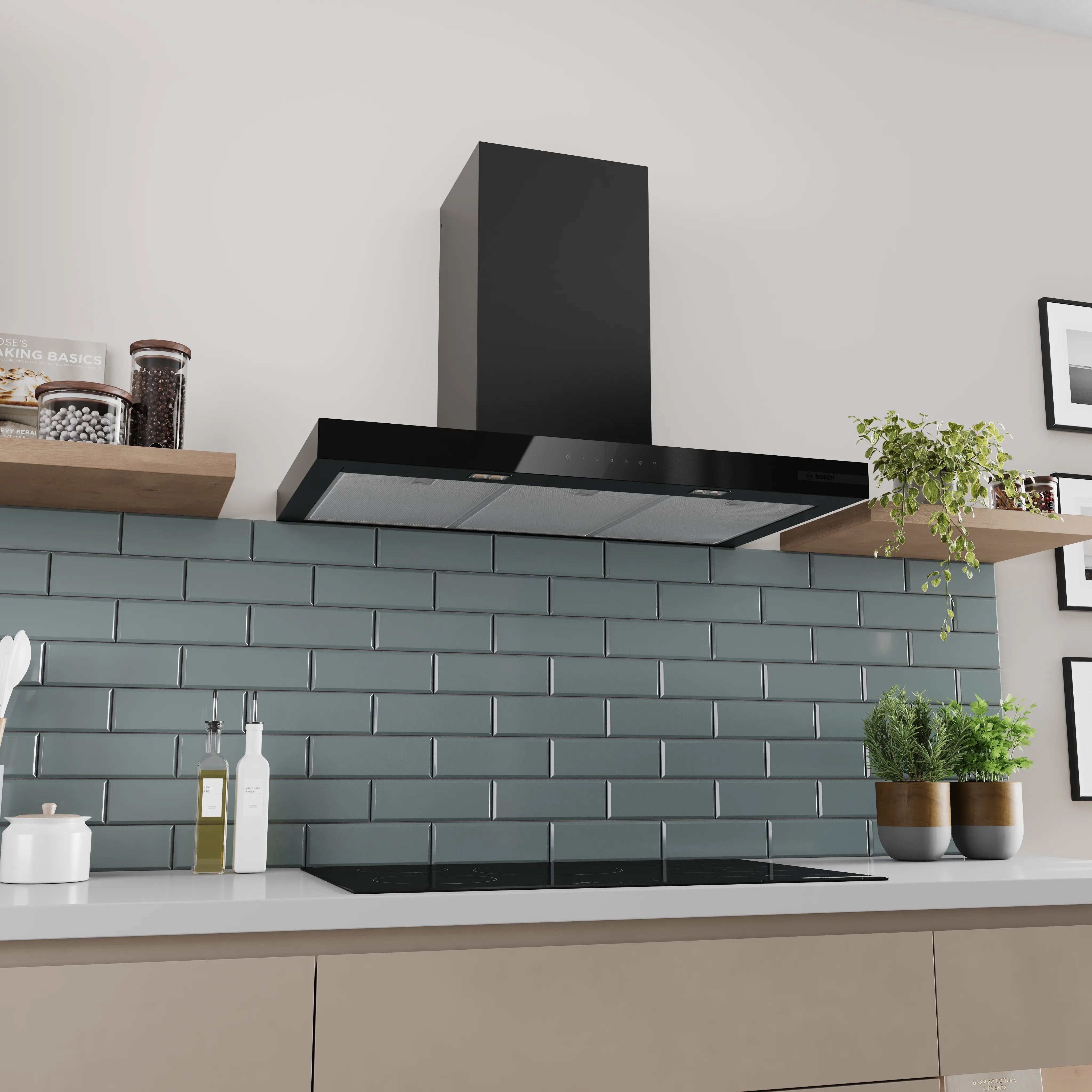 Bosch Series 6 Wall-mounted cooker hood 90 cm Matt black - DWB97DN60B