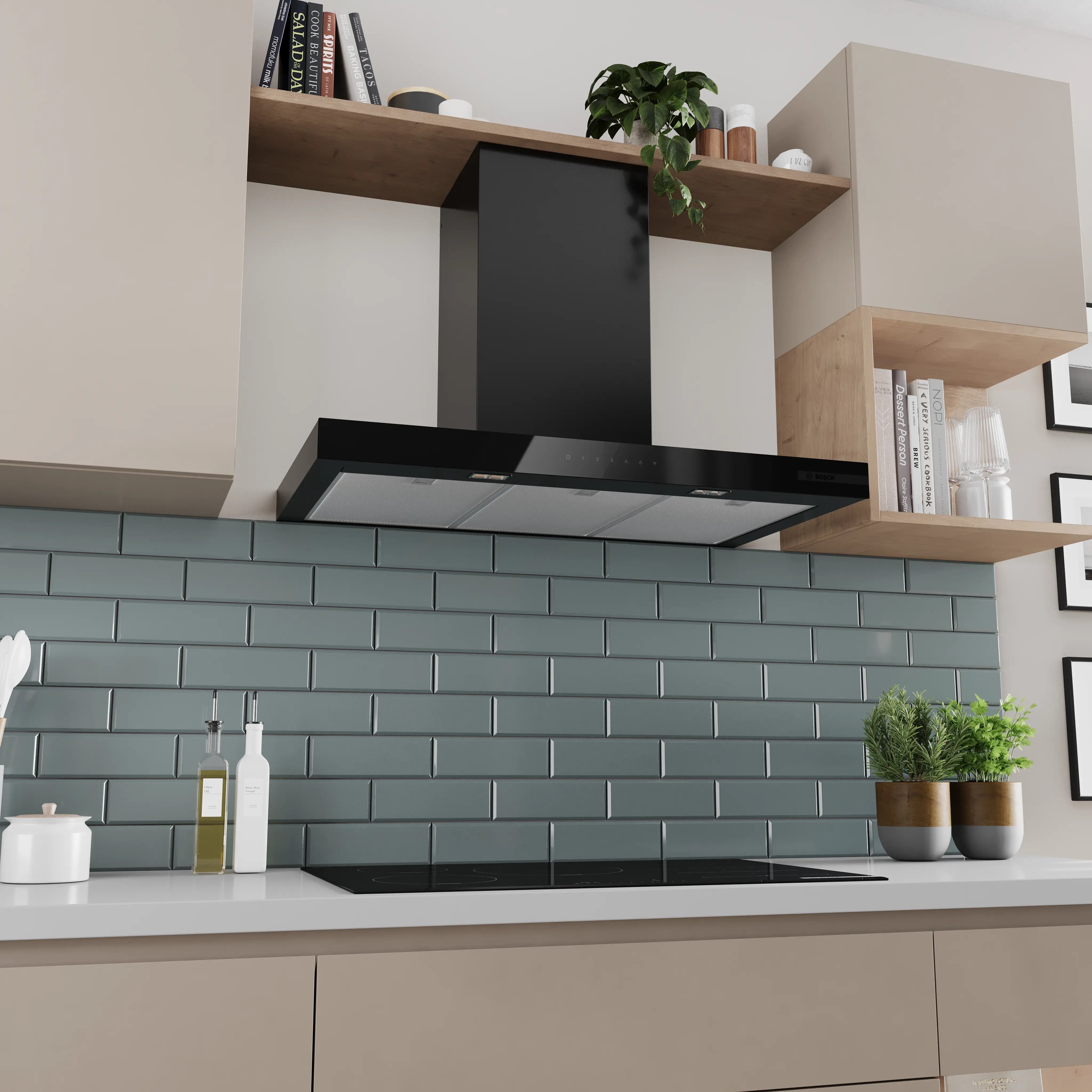 Bosch Series 6 Wall-mounted cooker hood 90 cm Matt black - DWB97DN60B