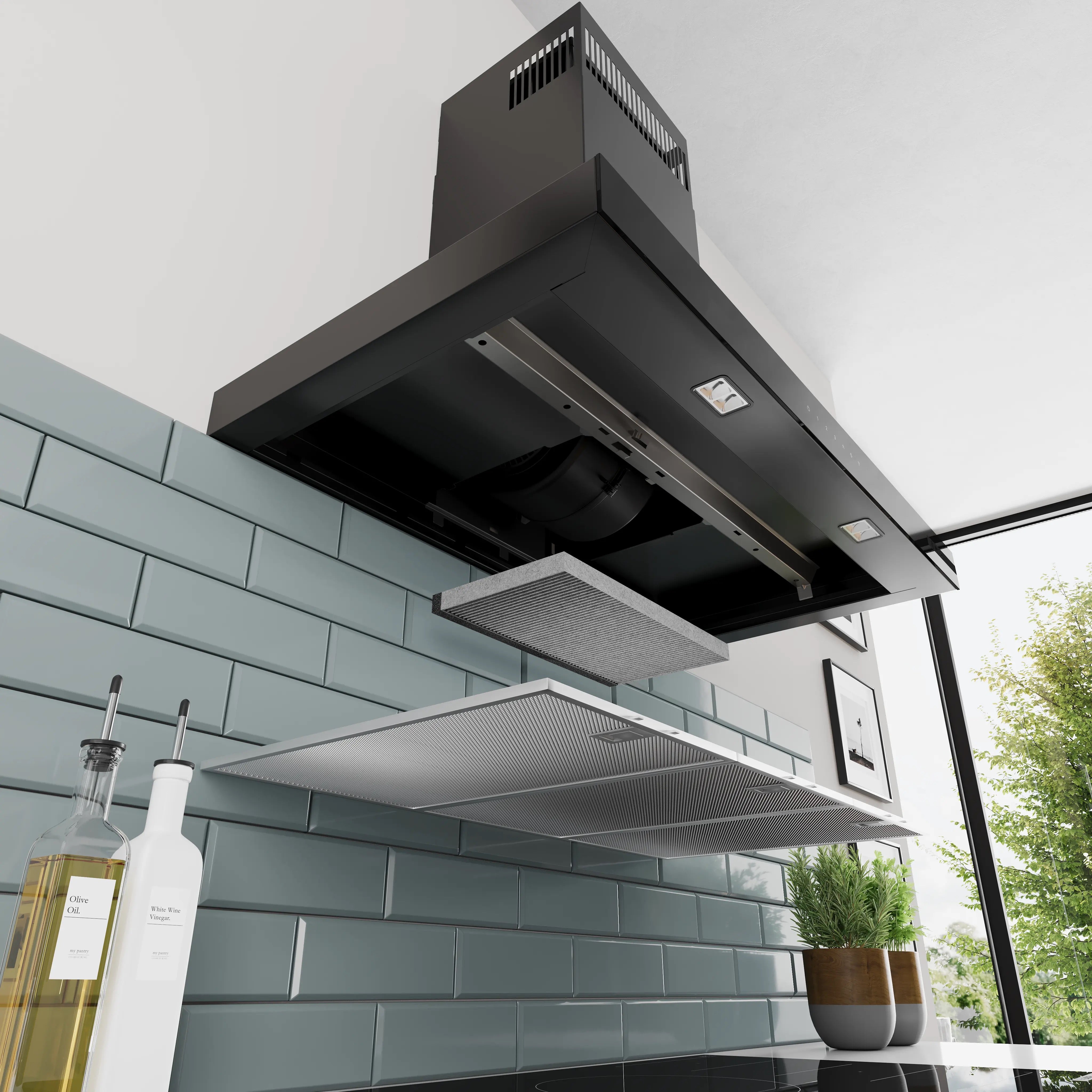 Bosch Series 6 Wall-mounted cooker hood 90 cm Matt black - DWB97DN60B