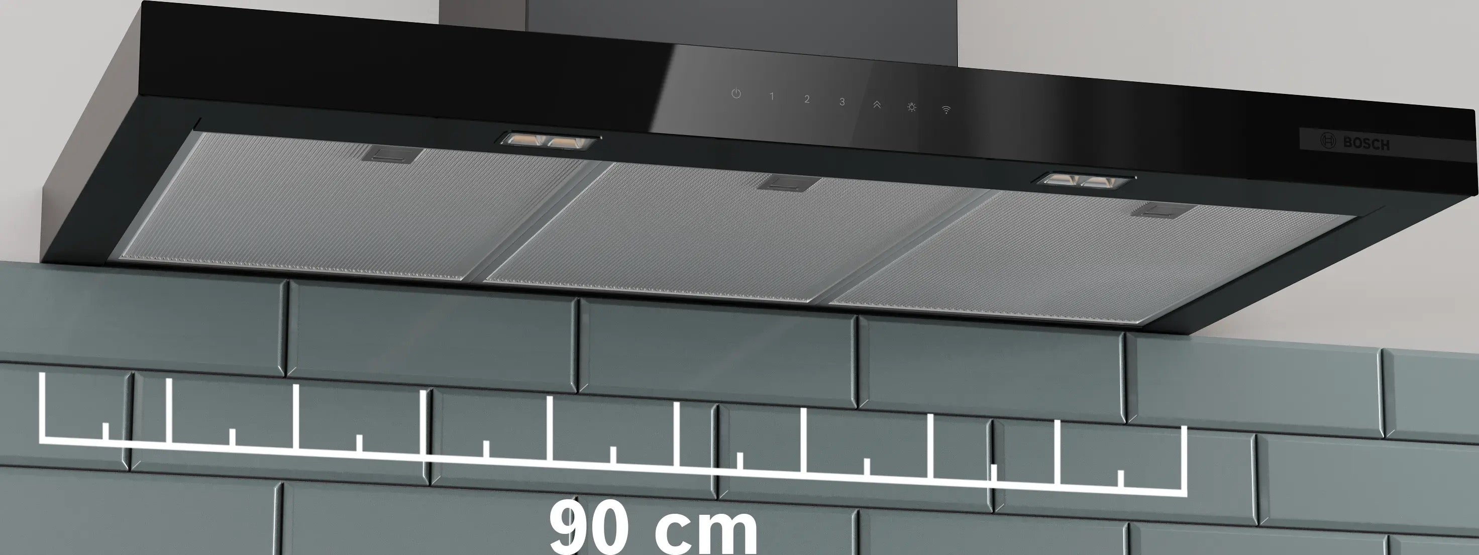 Bosch Series 6 Wall-mounted cooker hood 90 cm Matt black - DWB97DN60B