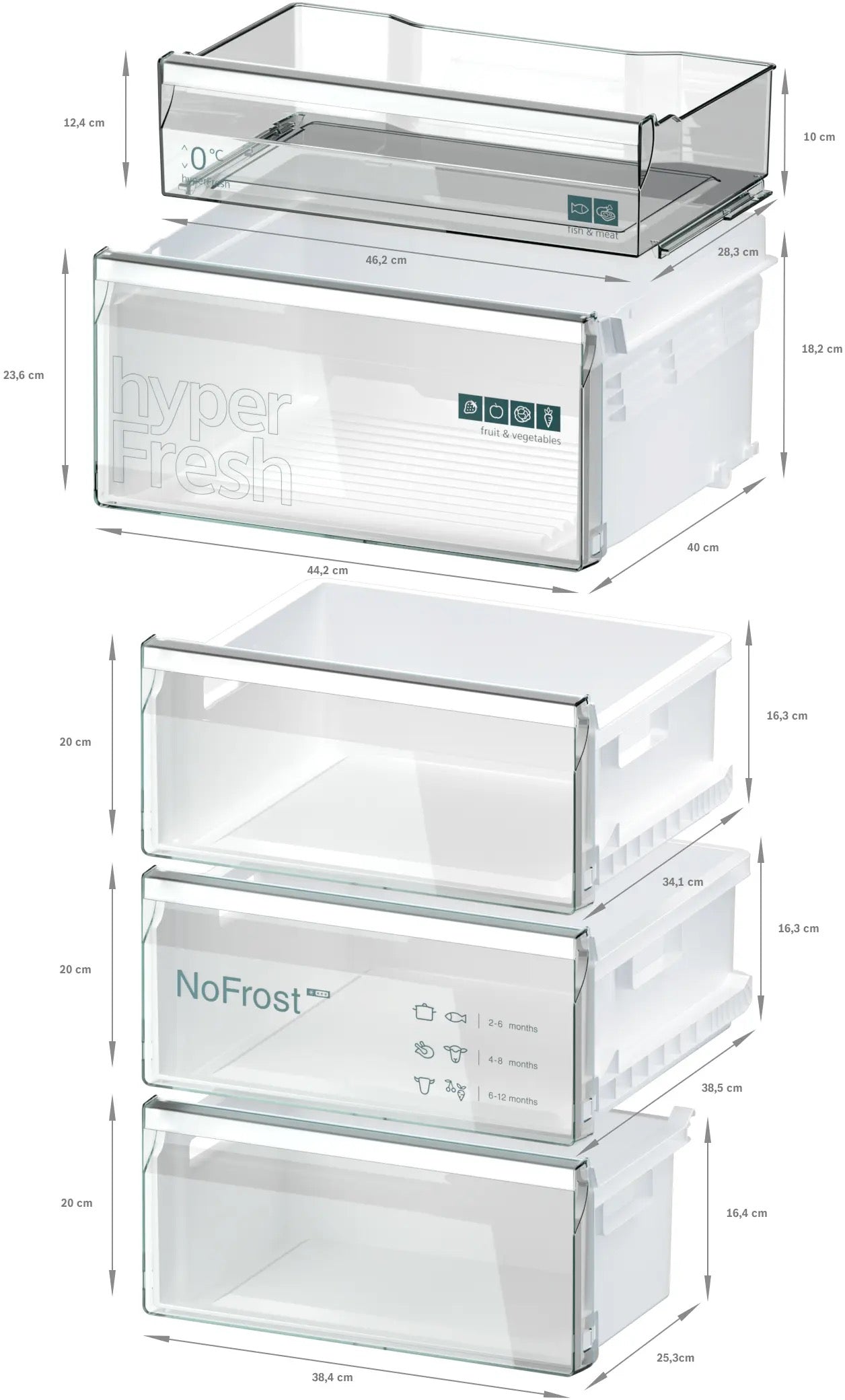 Siemens iQ300 Free-standing fridge-freezer with freezer at bottom 186 x 60 cm Stainless steel - KG36NVICG