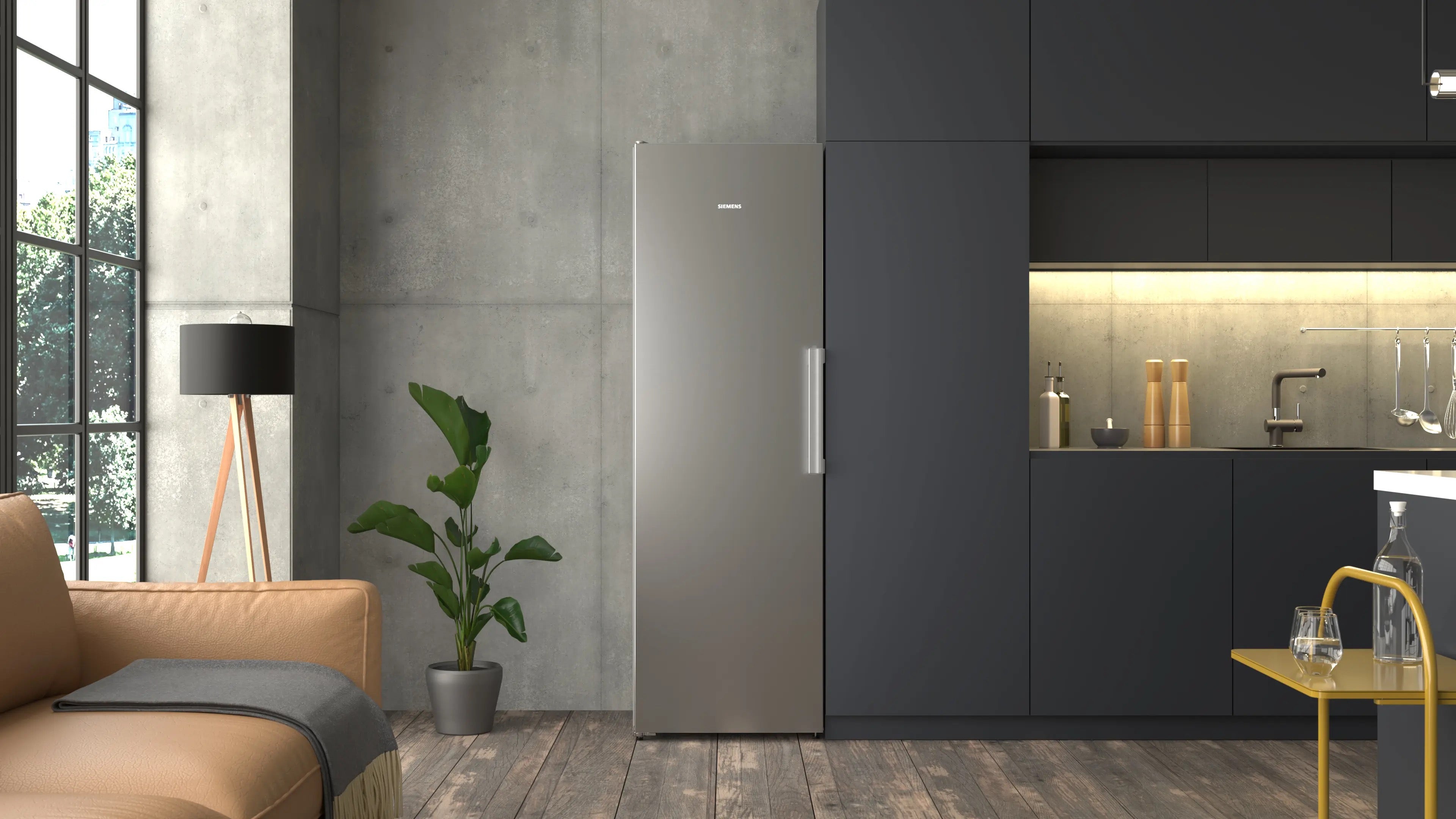Siemens iQ300 Free-standing fridge 186.2 x 59.5 cm Inox - KS36NVICGG