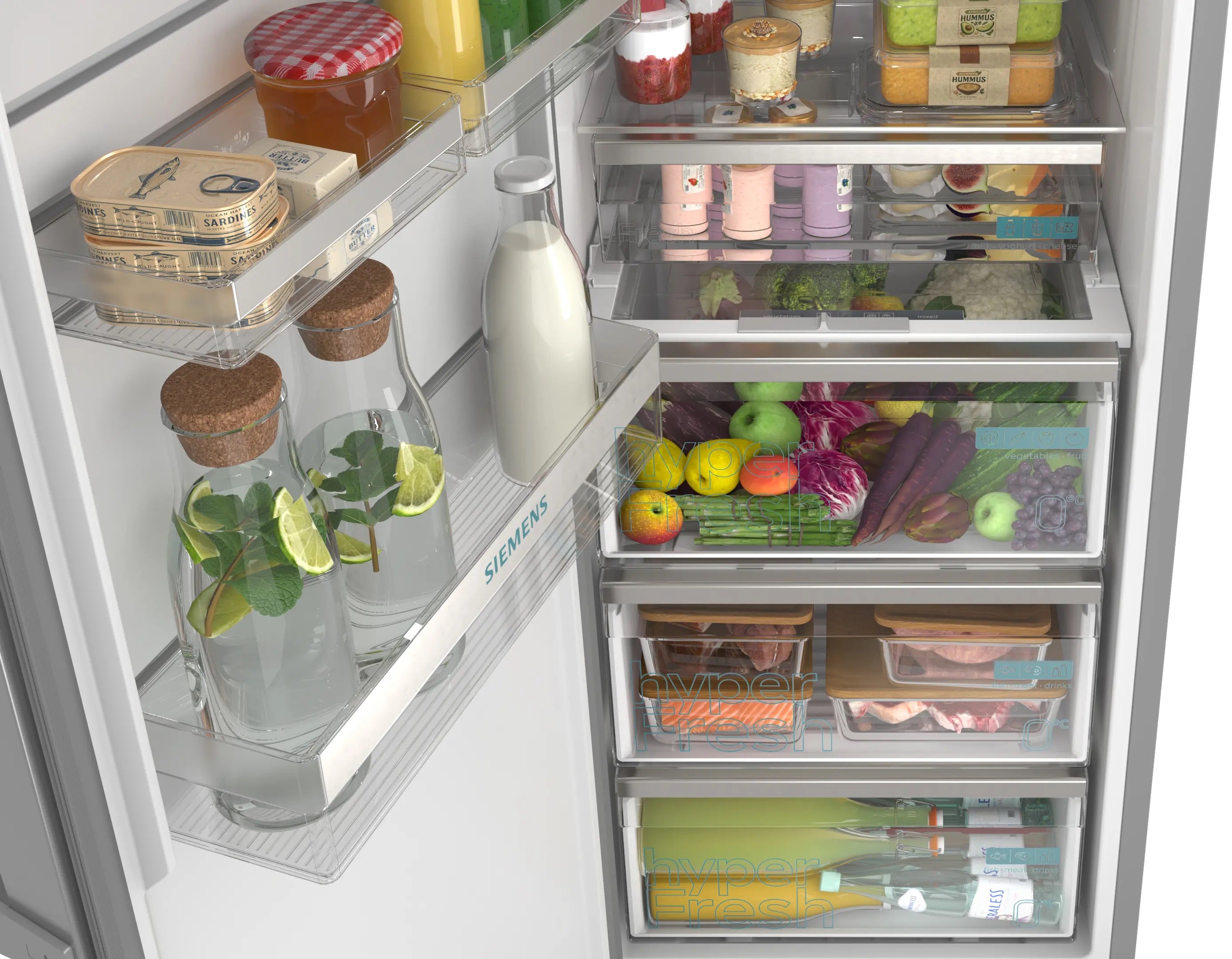 Siemens iQ300 Free-standing fridge 186.2 x 59.5 cm Inox - KS36NVICGG