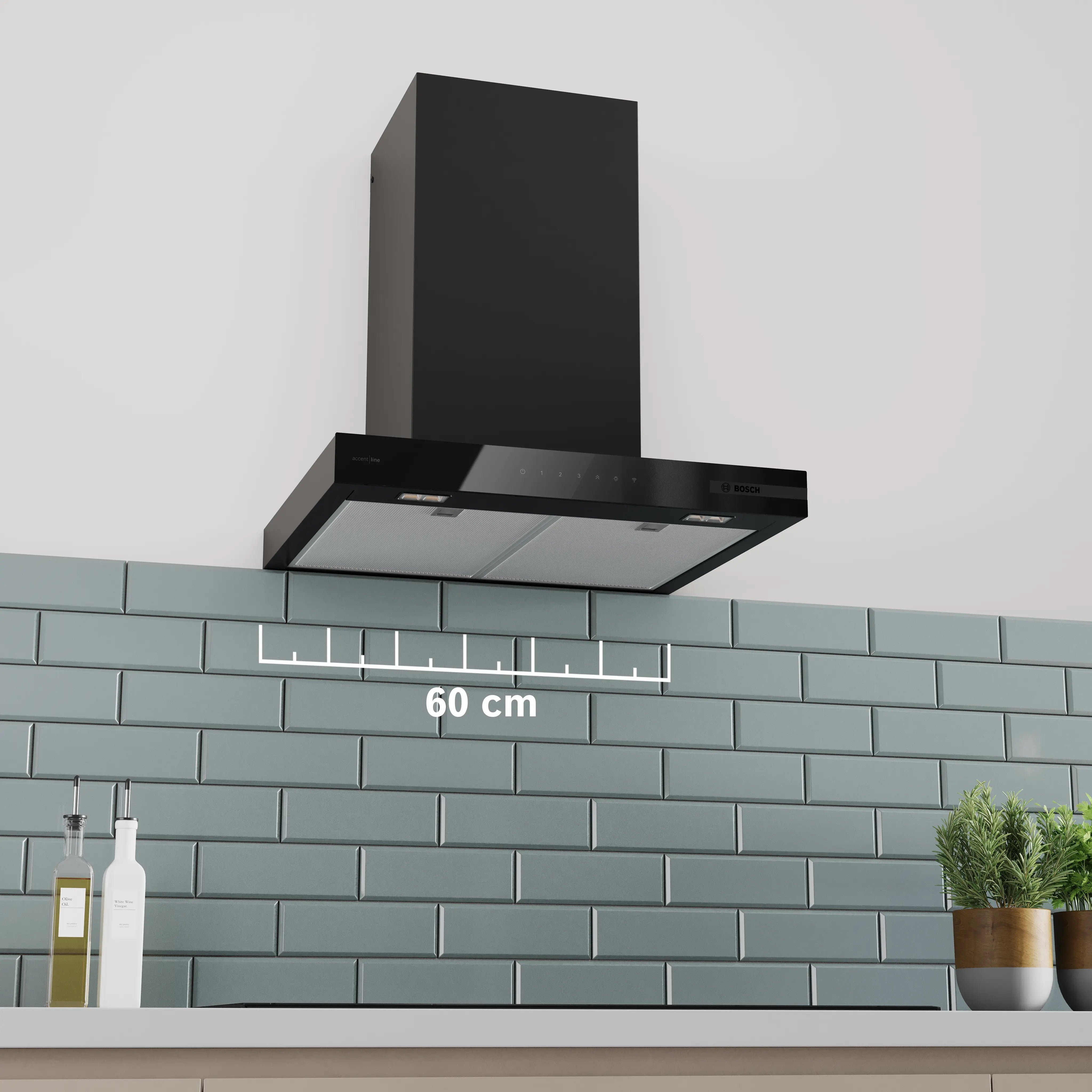 Bosch Series 6 Wall-mounted cooker hood 60 cm Matt black - DWB67DN60B