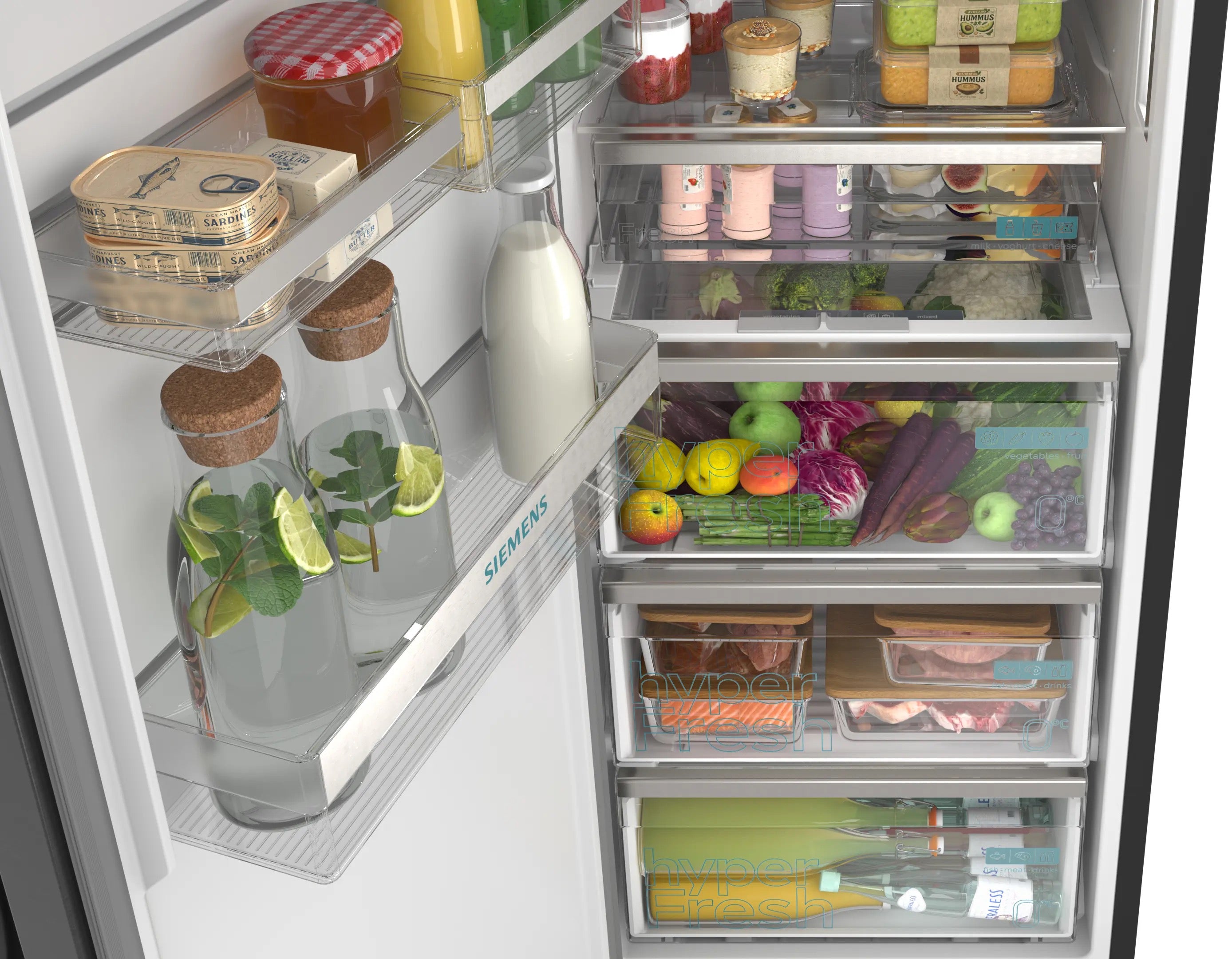 Siemens iQ500 Free-standing fridge 186.2 x 59.5 cm Brushed black steel antiFingerprint - KS36NAXCG