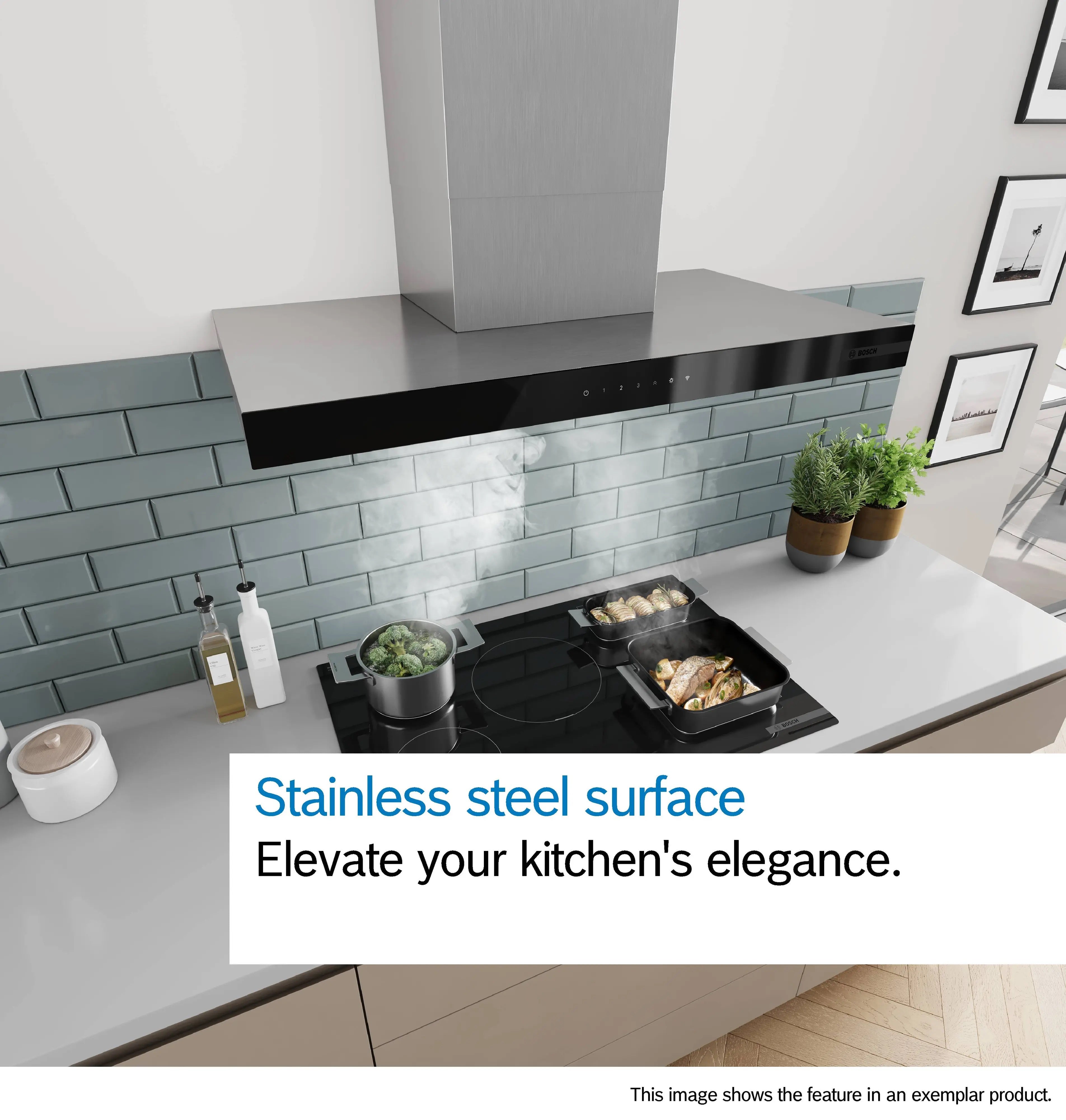 Bosch Series 4 Wall-mounted cooker hood 60 cm Stainless steel look - DWB65CC30B