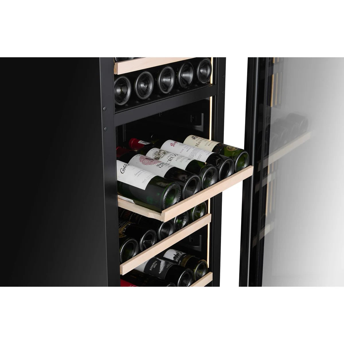CELLA - 71 bottle Dual Zone Wine Cooler - Shallow Depth - W75D-BLACK