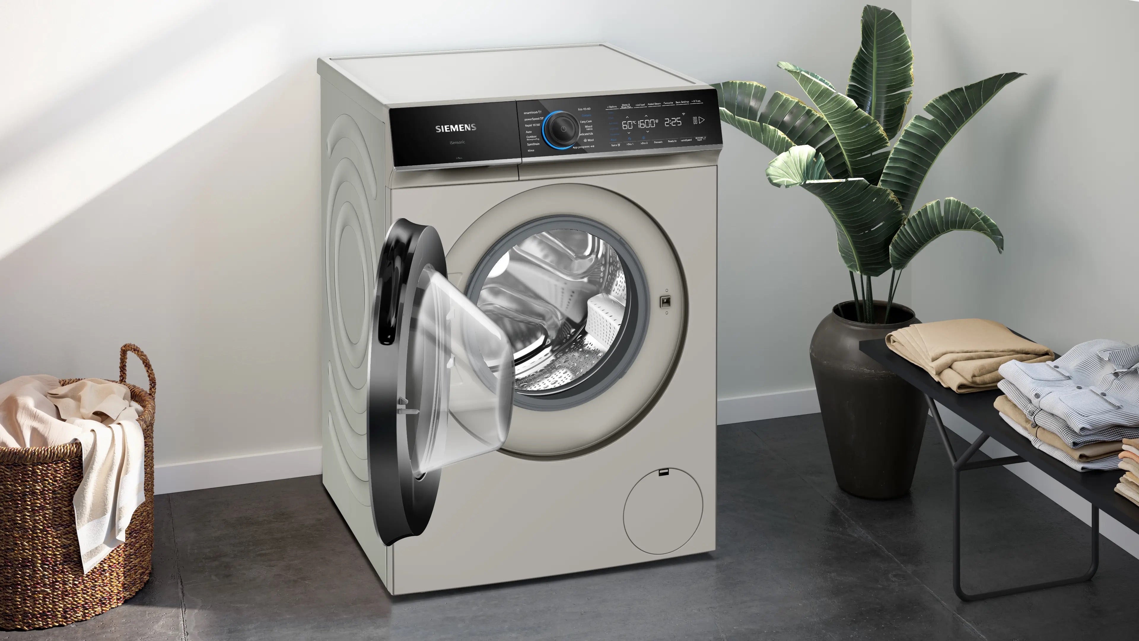 Siemens iQ700 Washing machine, front loader 11 kg max. 1600 rpm, Silver inox - WG66B2AXGB