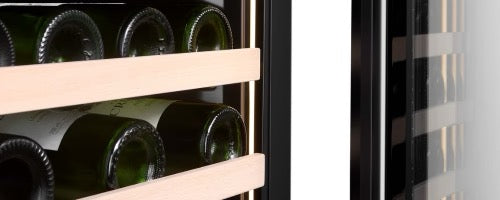CELLA - 101 bottle Dual Zone Wine cooler - 57cm Shallow Depth - FWS93D-BLACK