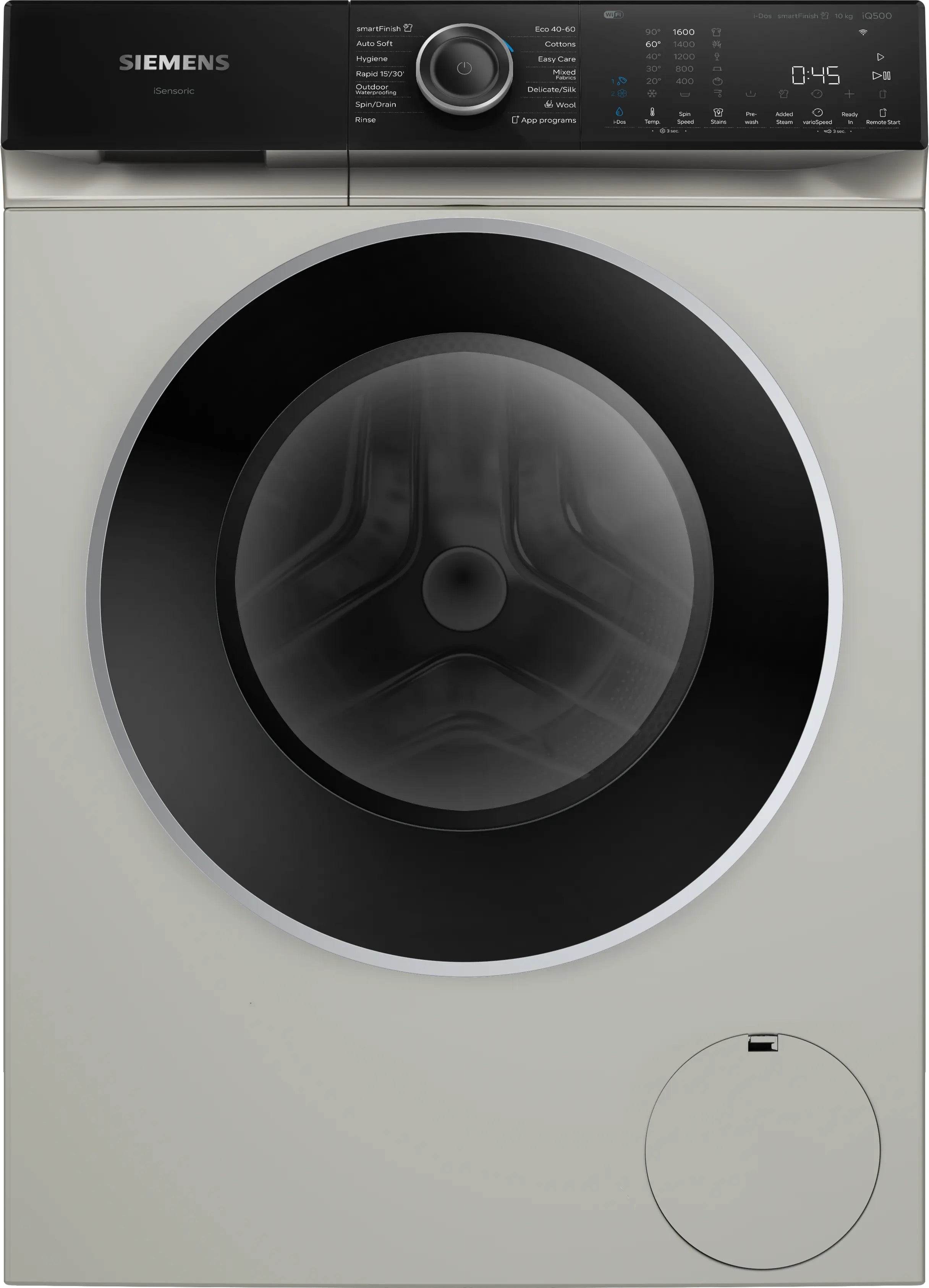 Siemens iQ500 Washing machine, front loader 10 kg max. 1600 rpm, Silver inox - WG56H2AXGB