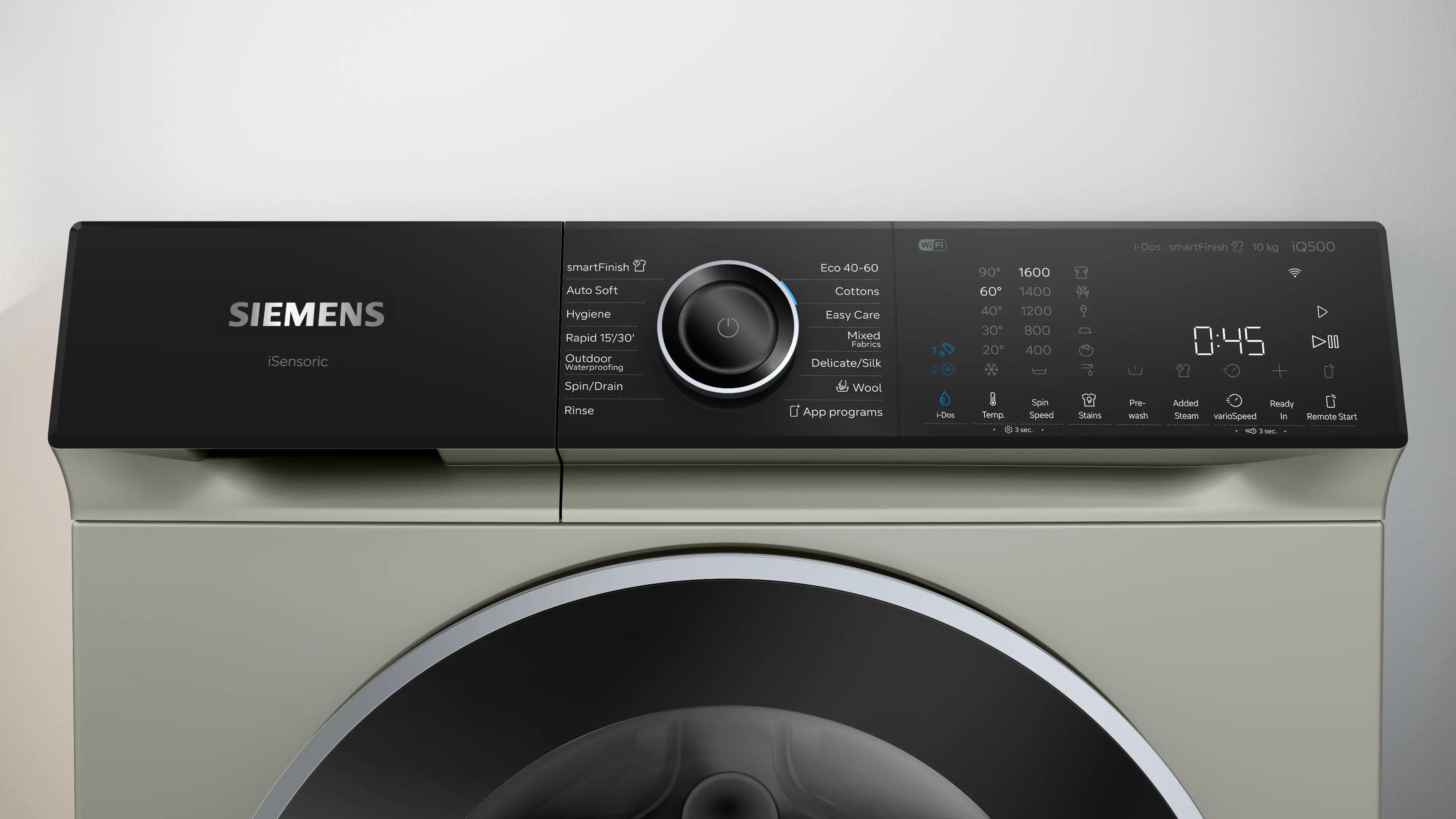 Siemens iQ500 Washing machine, front loader 10 kg max. 1600 rpm, Silver inox - WG56H2AXGB
