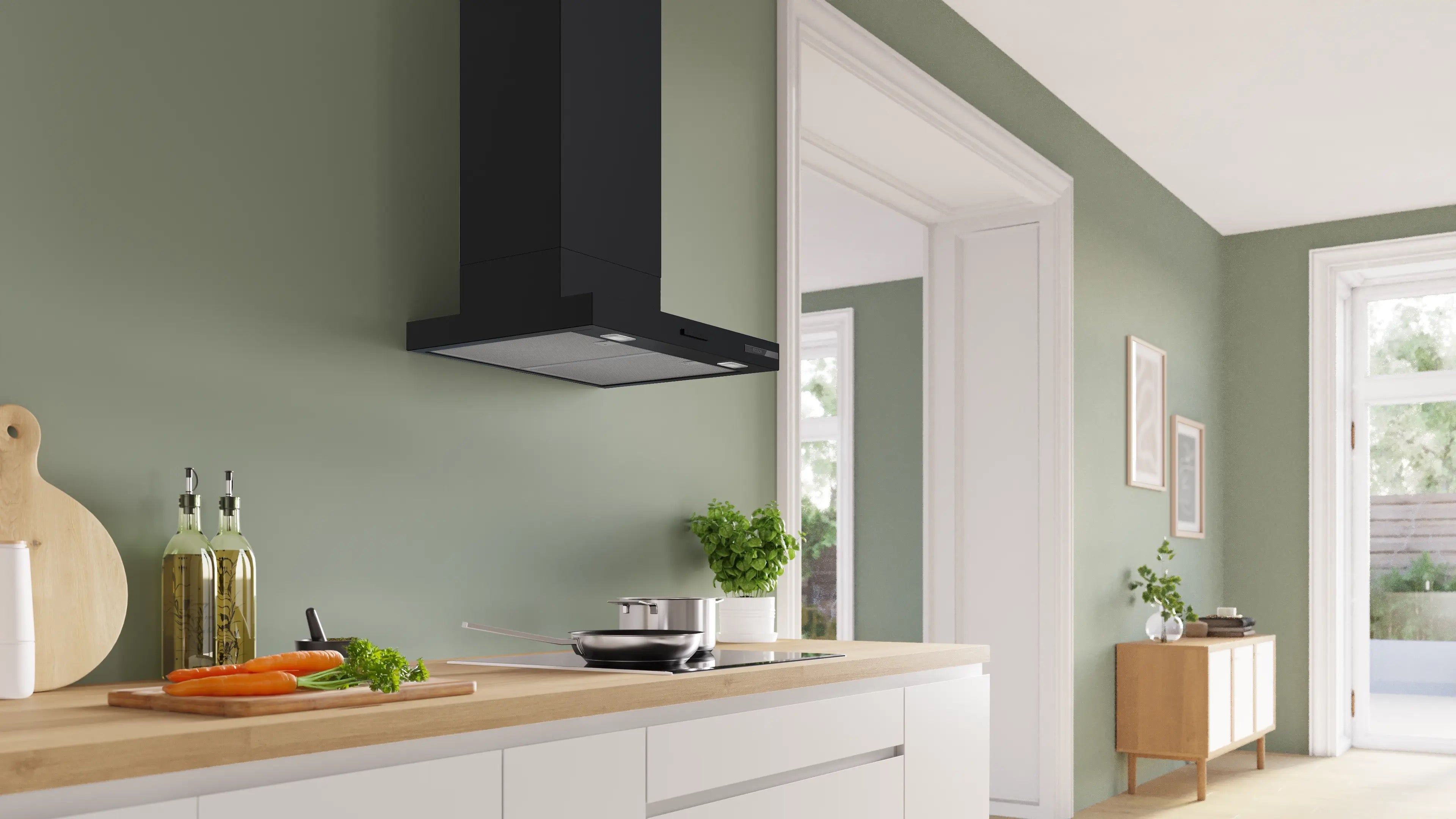 Bosch Series 4 Wall-mounted cooker hood 60 cm Matt black - DWB65CC60B