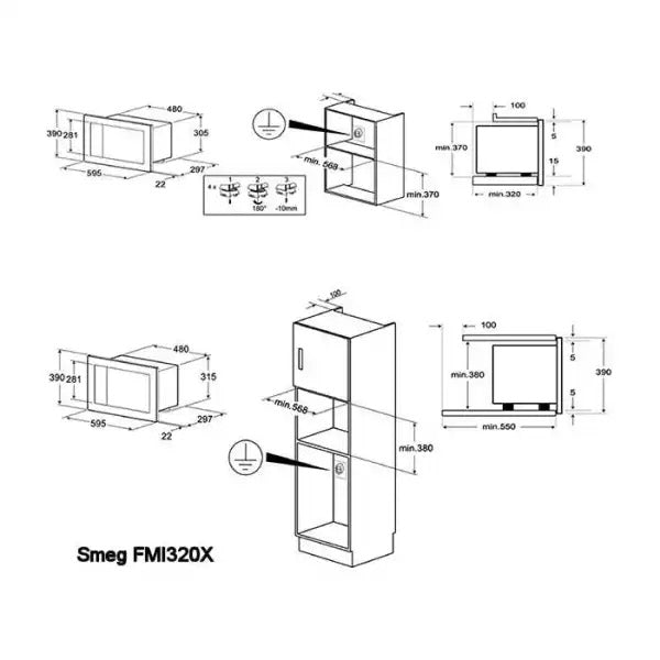 Smeg Built In Classic Microwave And Grill For Tall Housing Stainless Steel - FMI320X2